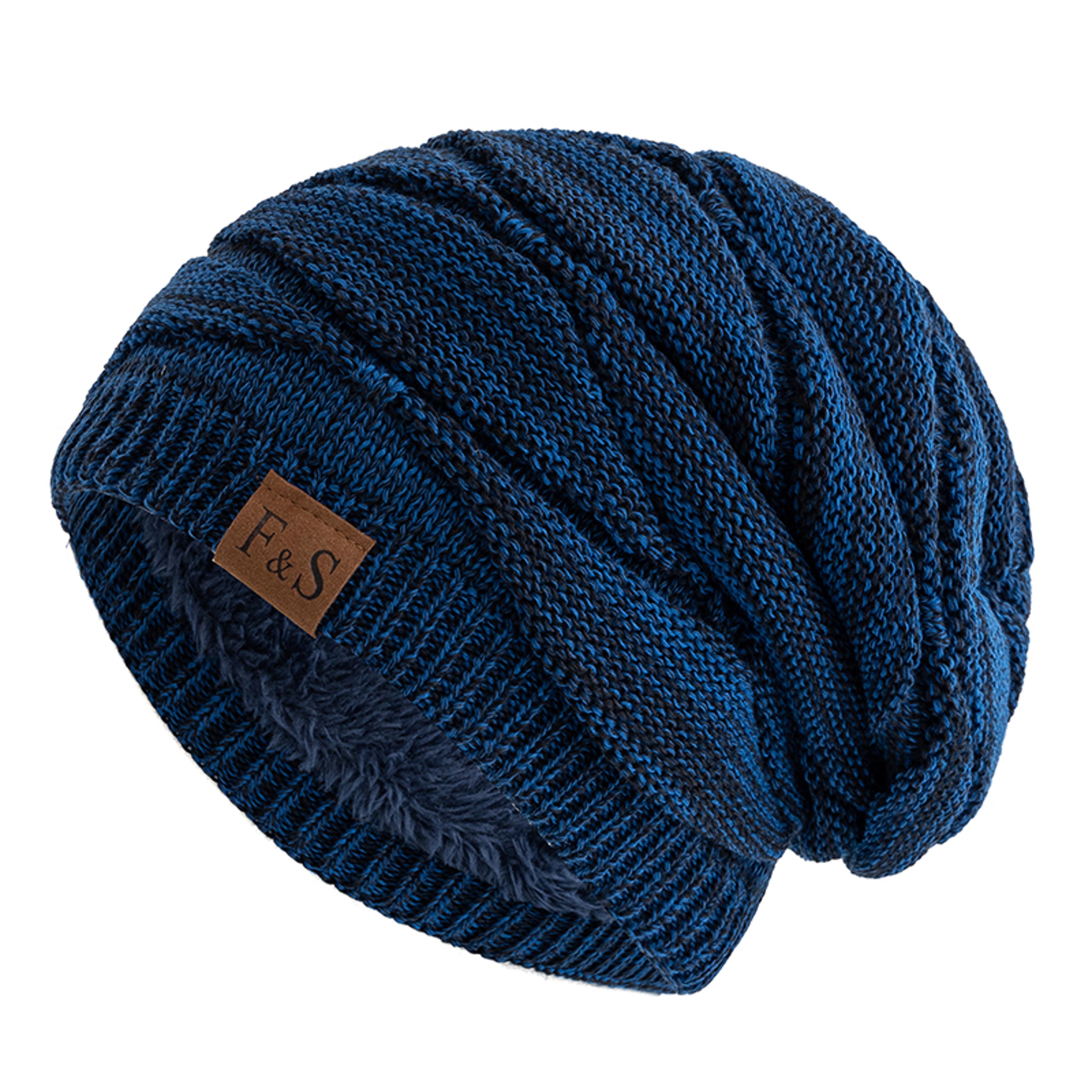 Warm Fleece Lined Beanie Cap New Unisex Slouchy Winter Hats Casual Men Women Knitted Hats 8