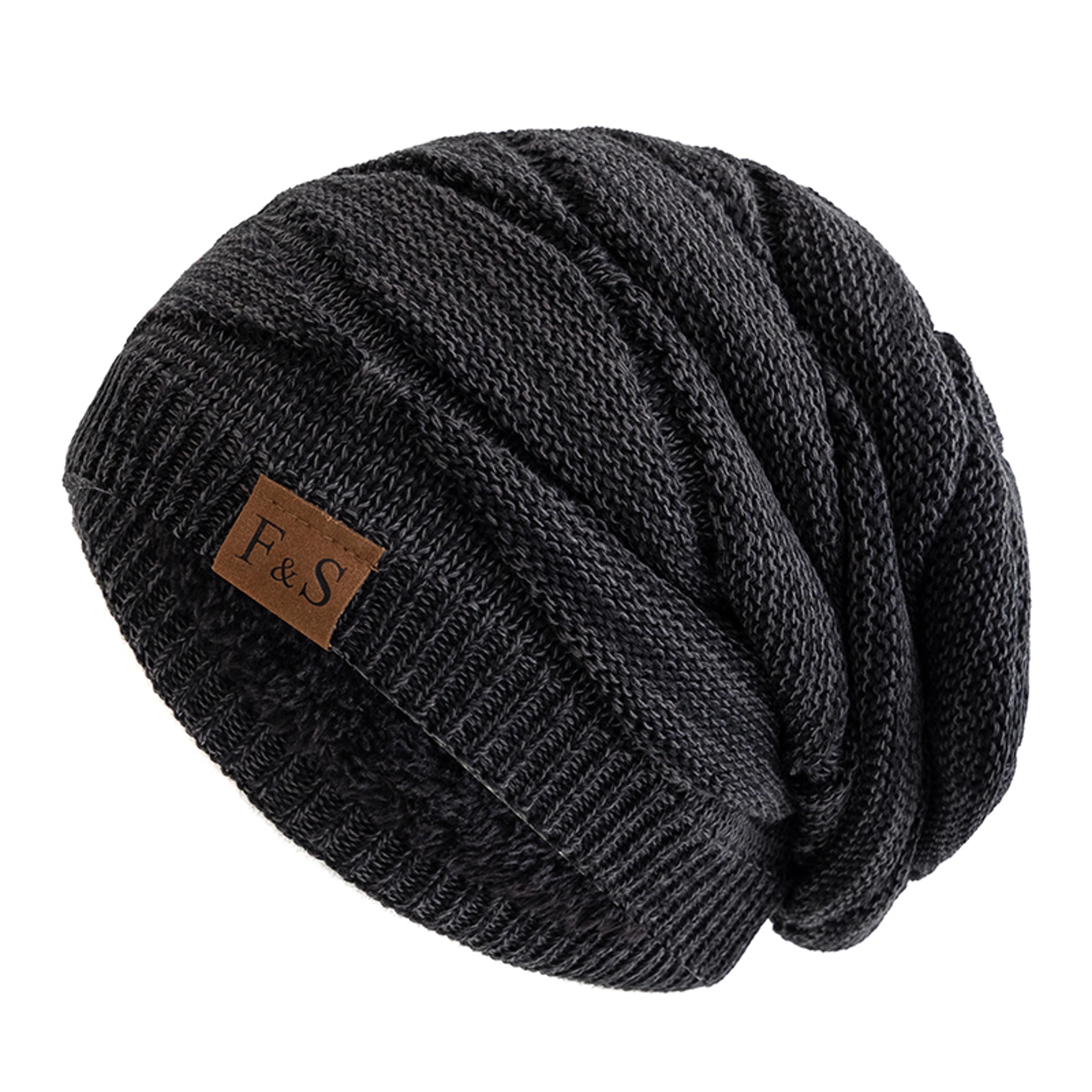 Warm Fleece Lined Beanie Cap New Unisex Slouchy Winter Hats Casual Men Women Knitted Hats 9