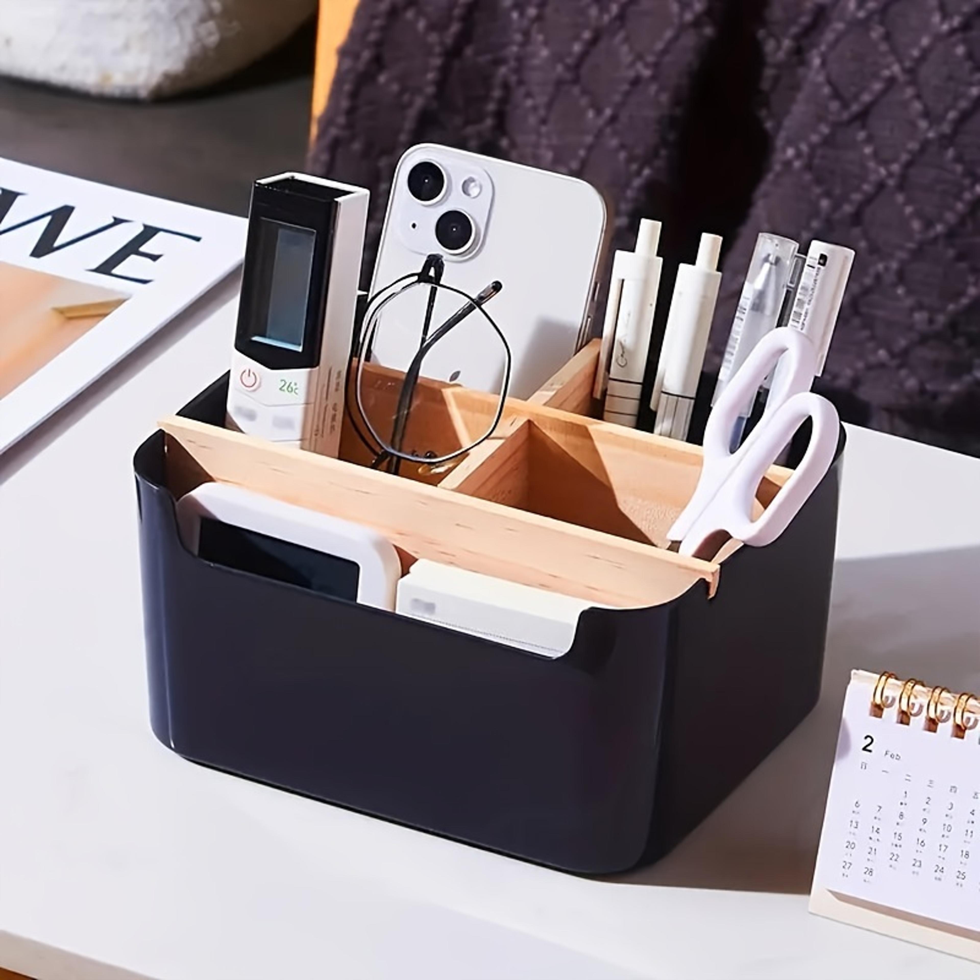 Pen Jewelry  Makeup Storage Box 5Slot Bamboo Desk Organizer Home  Office Multipurpose Organizer 3