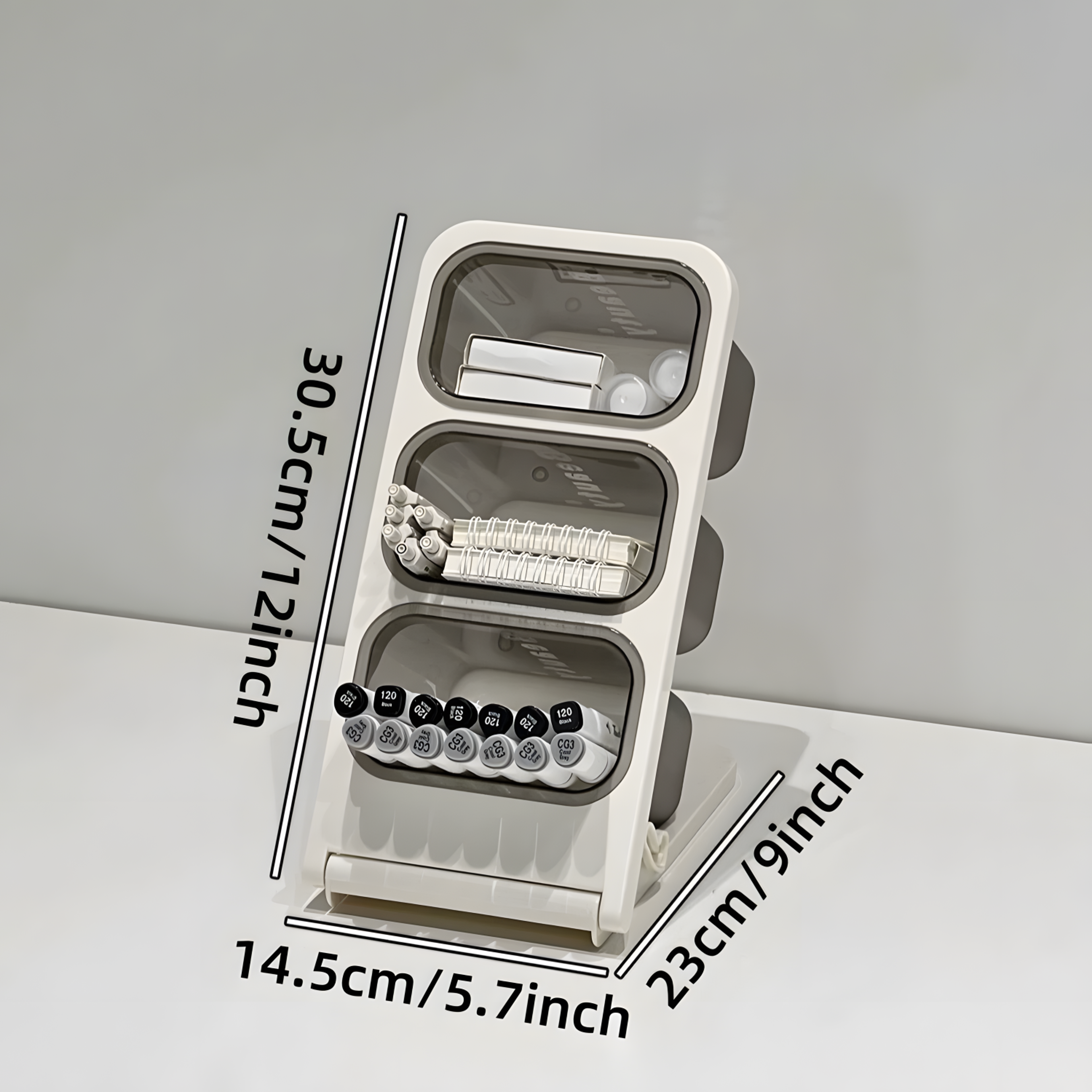 MultiFunctional Foldable Desk Pen Organizer With 3 Large Compartments For Tea Bags Coffee Pods And  4