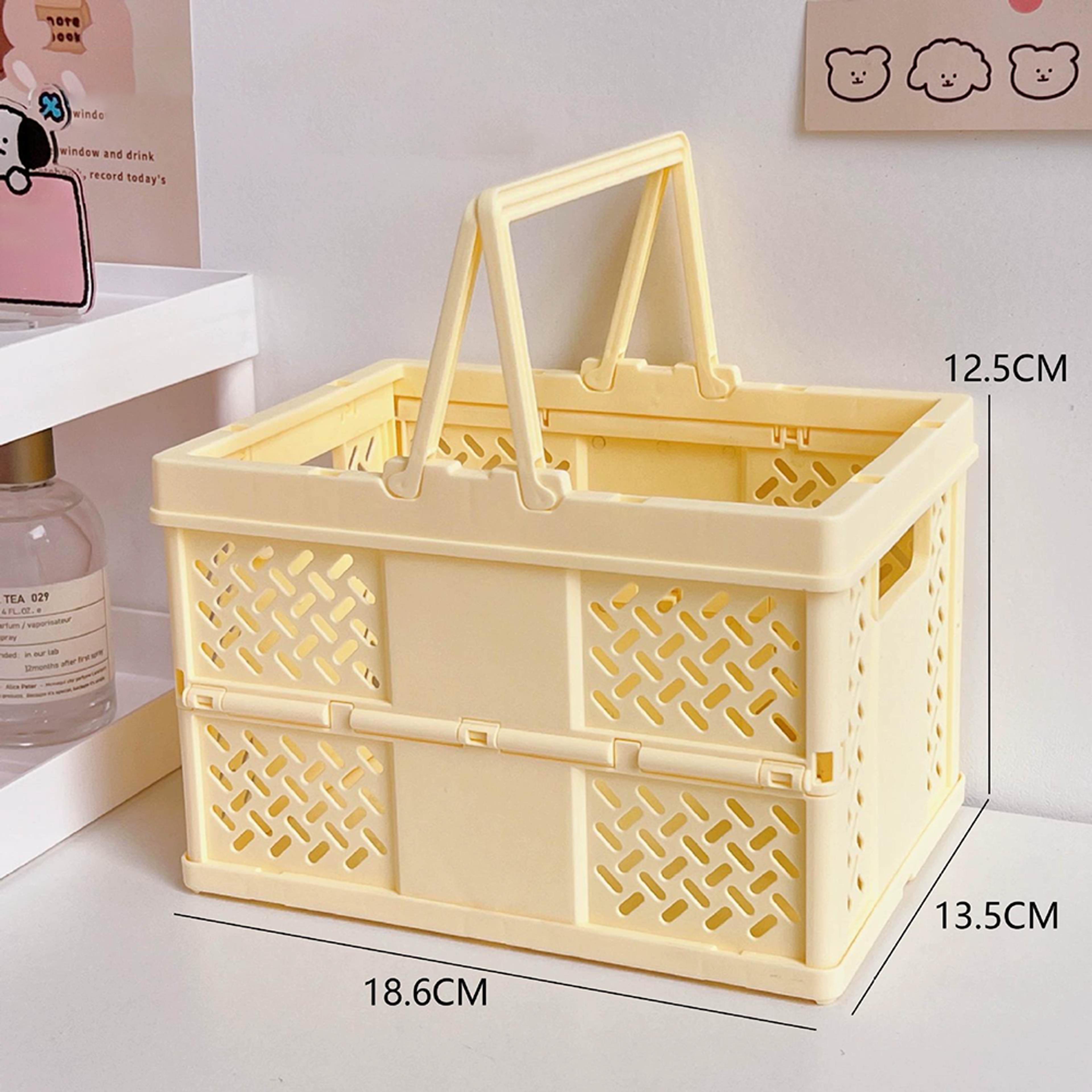 Portable MultiColor Storage Basket Desktop Organizer Multifunctional Sundries Foldable Storage Box  9