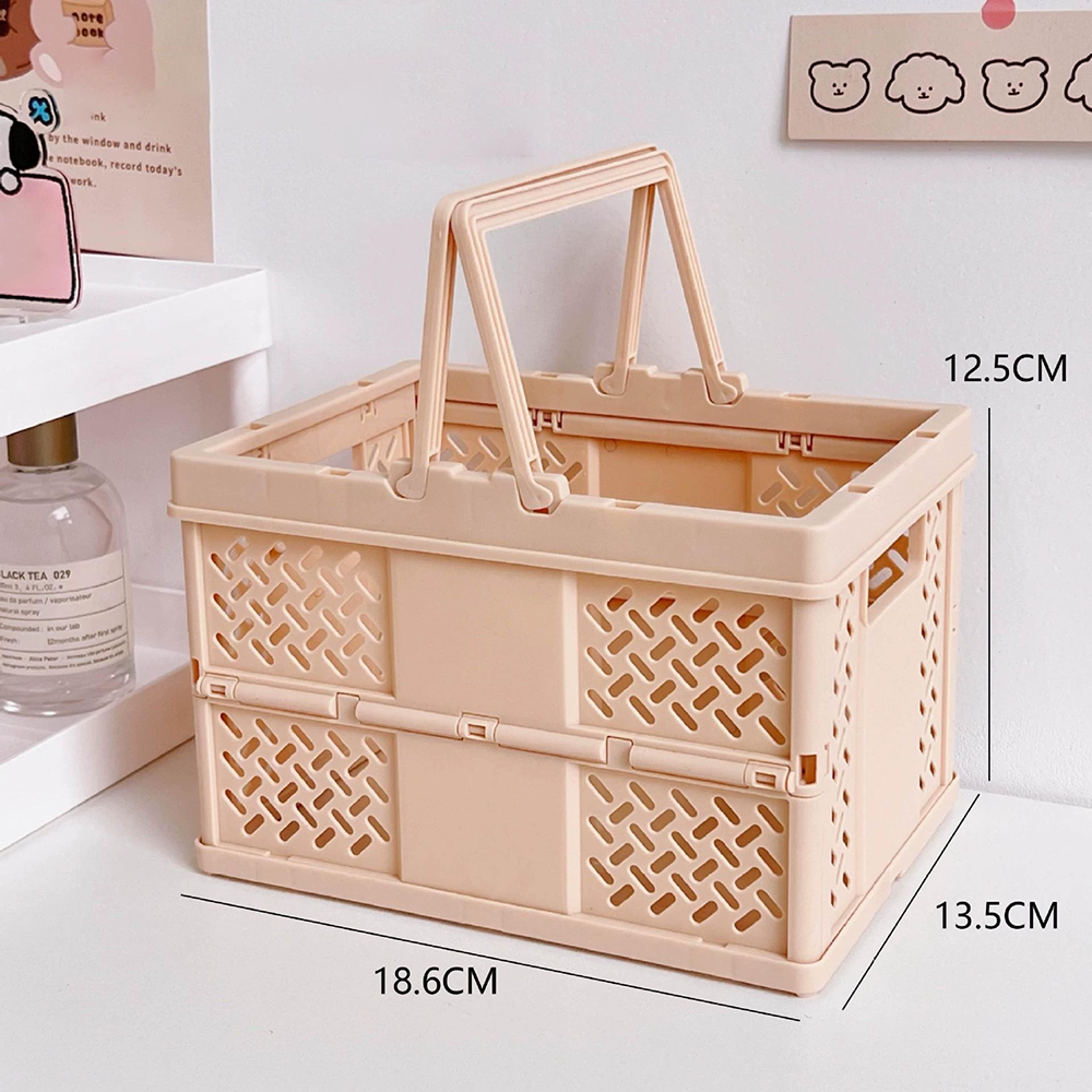 Portable MultiColor Storage Basket Desktop Organizer Multifunctional Sundries Foldable Storage Box  10