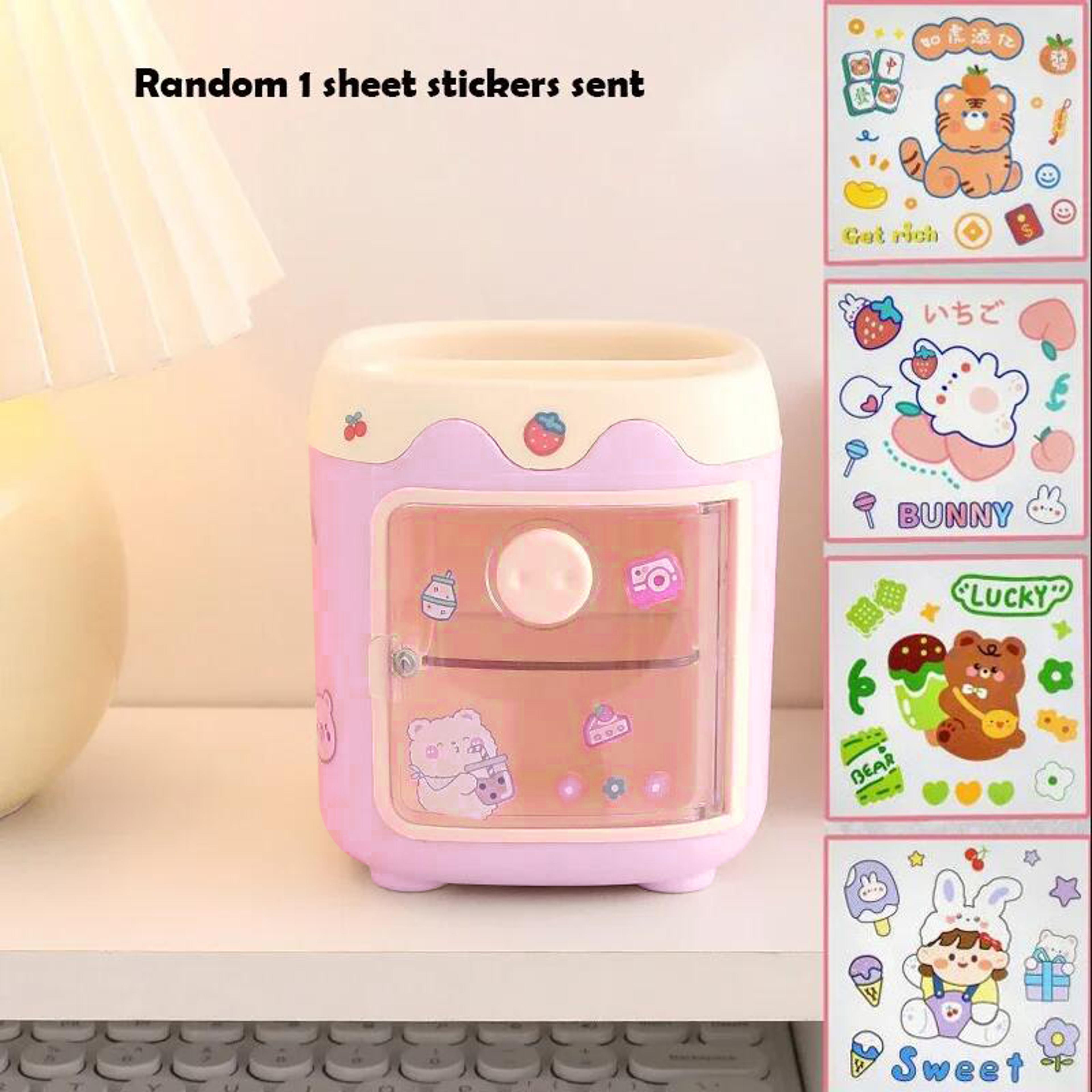 Kawaii Washi Tape Storage Large Pen Holder Makeup Brush Organizer Korean Stationery Organizer 5