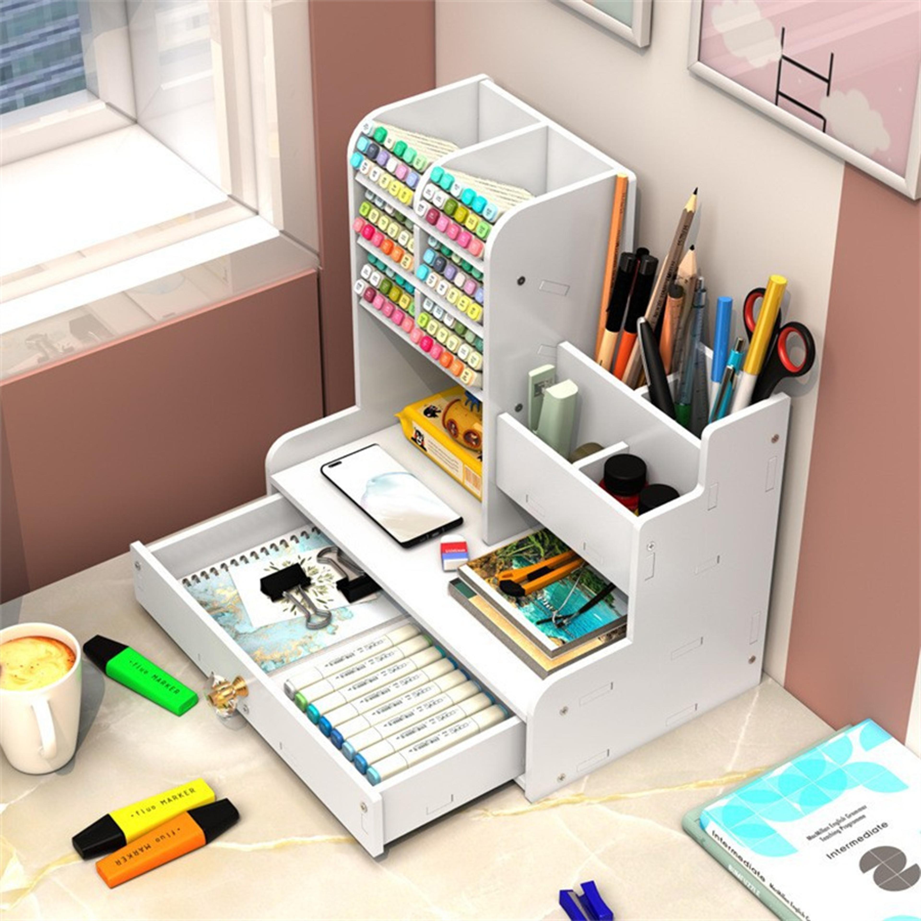LargeCapacity Pen Holder DIY Storage Box For Office Supplies Student And Dormitory Use Organizer 4