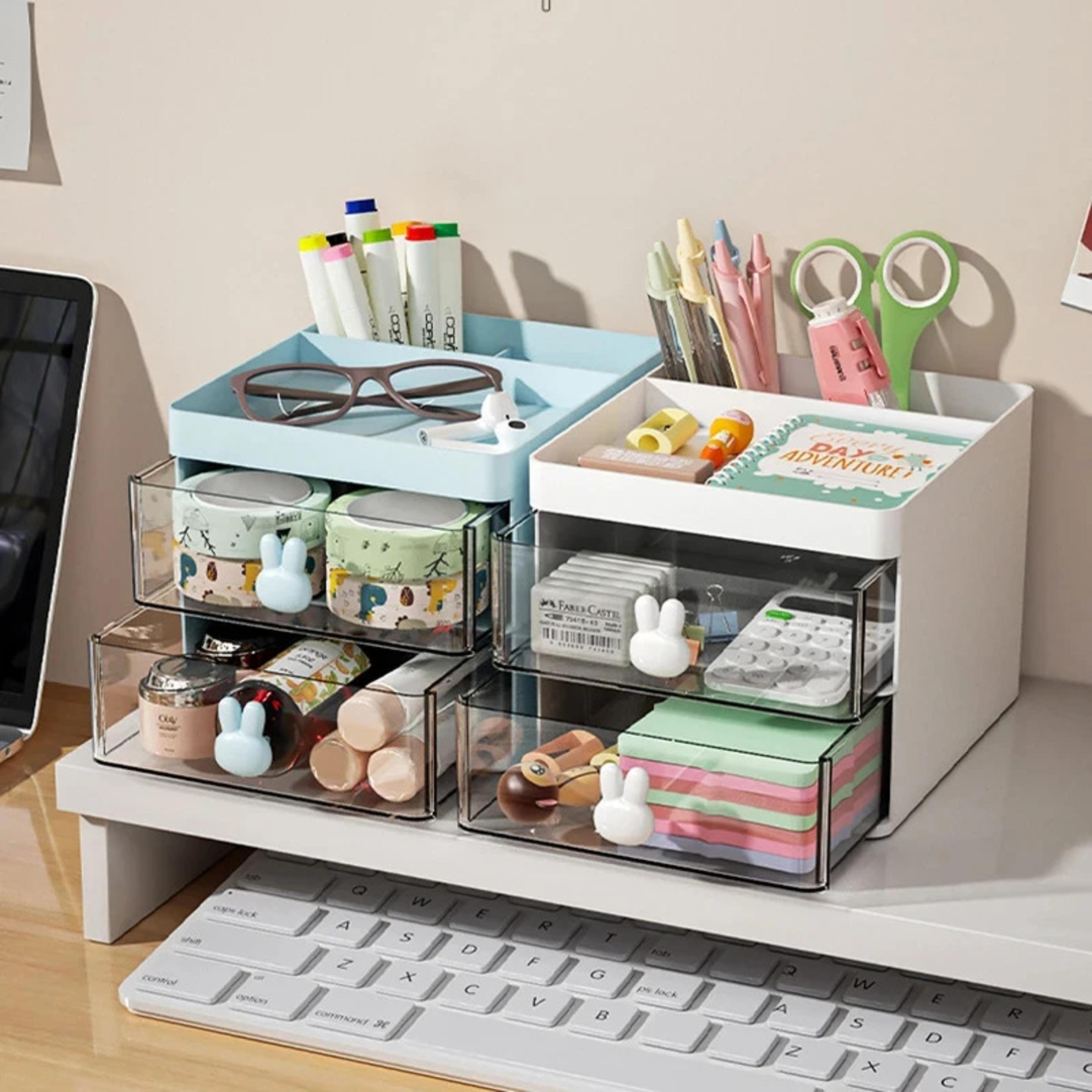 desk organizer for mobile phones, business cards, stationery, and cosmetics, drawer-style desktop storage box