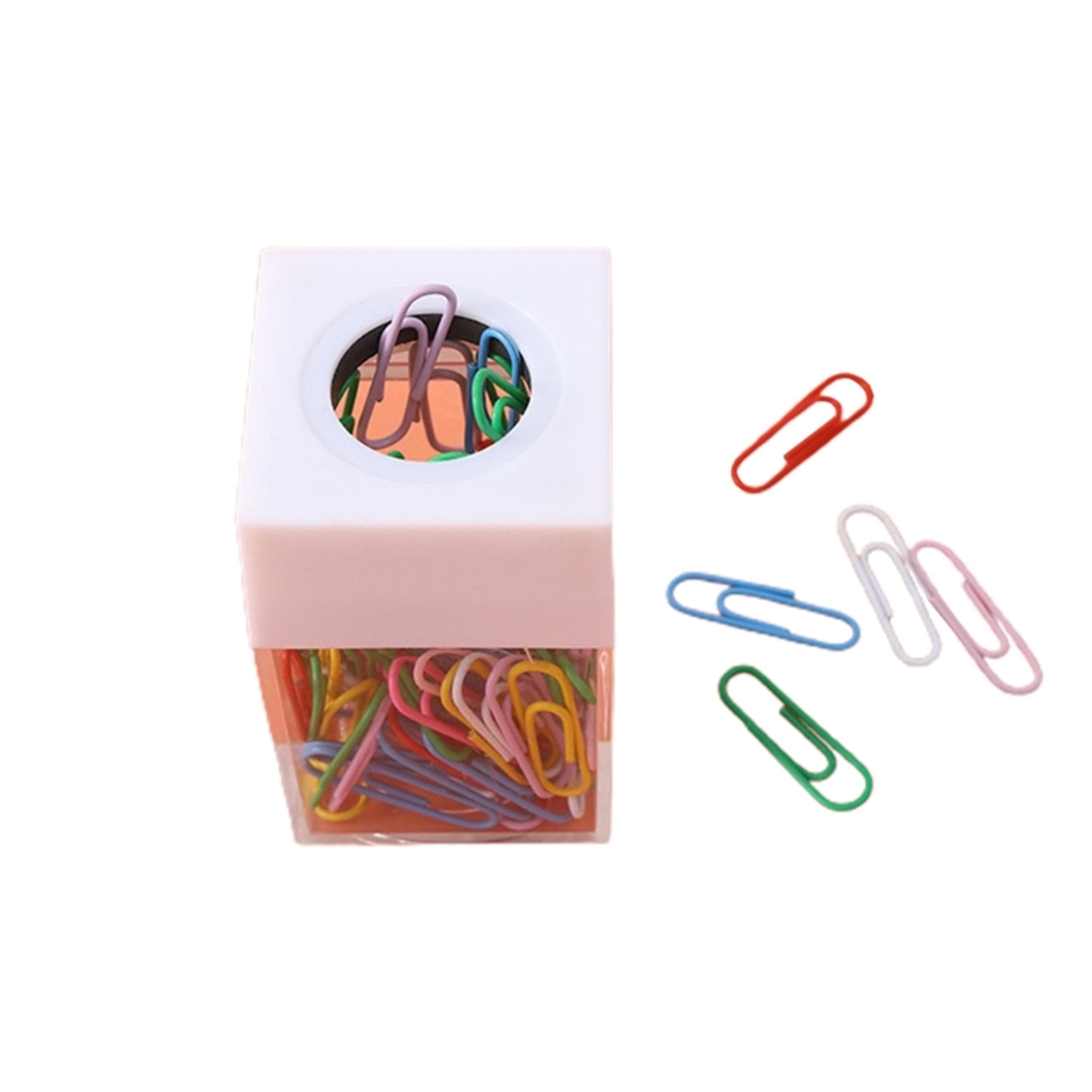 Cute Stationery Holder School Desk Organizer Magnetic Paper Clip Holder With Clips Paper Clip Dispe 5
