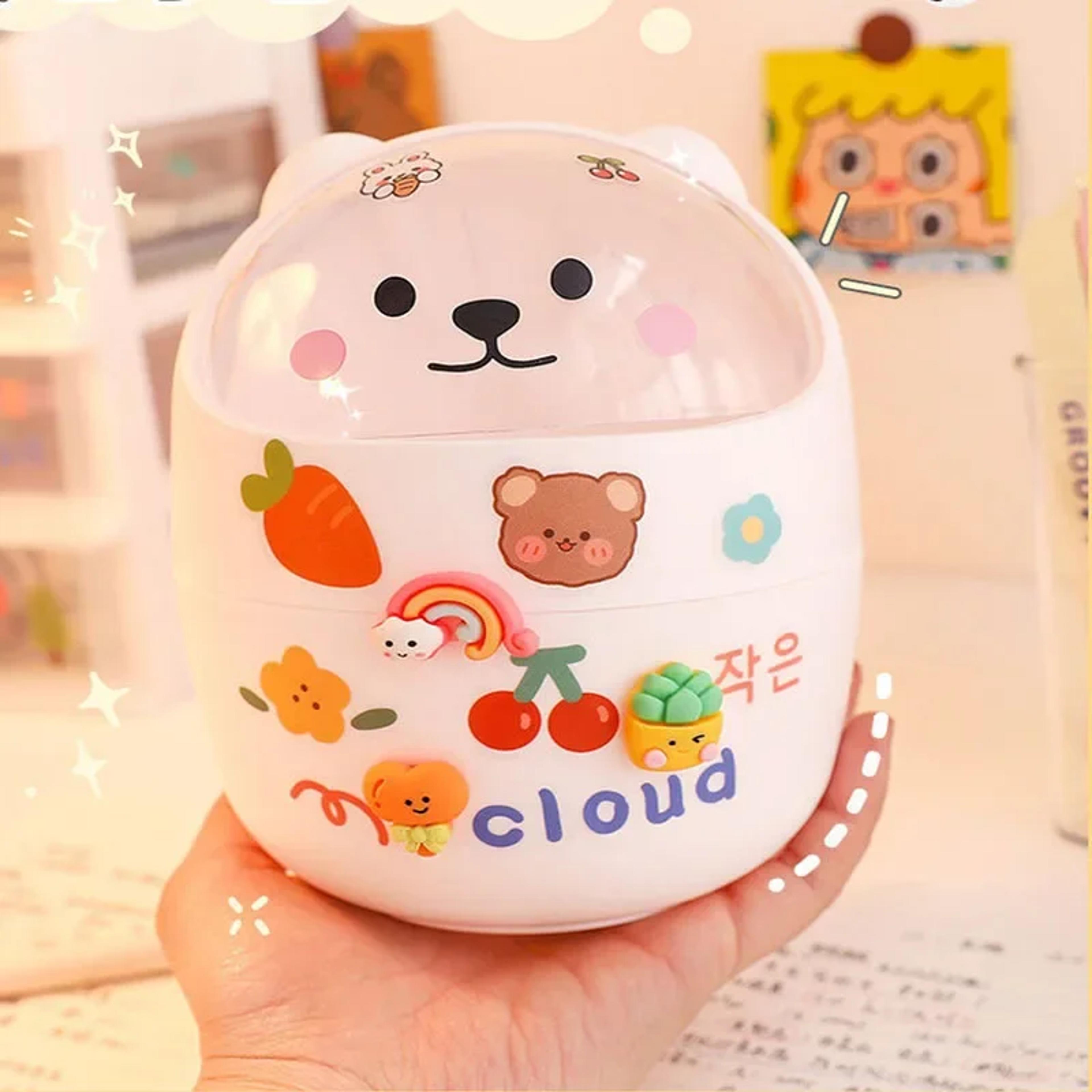 Acrylic Pen Holder Desktop Organizer Cute Office Stationery Cosmetics Storage Box 0