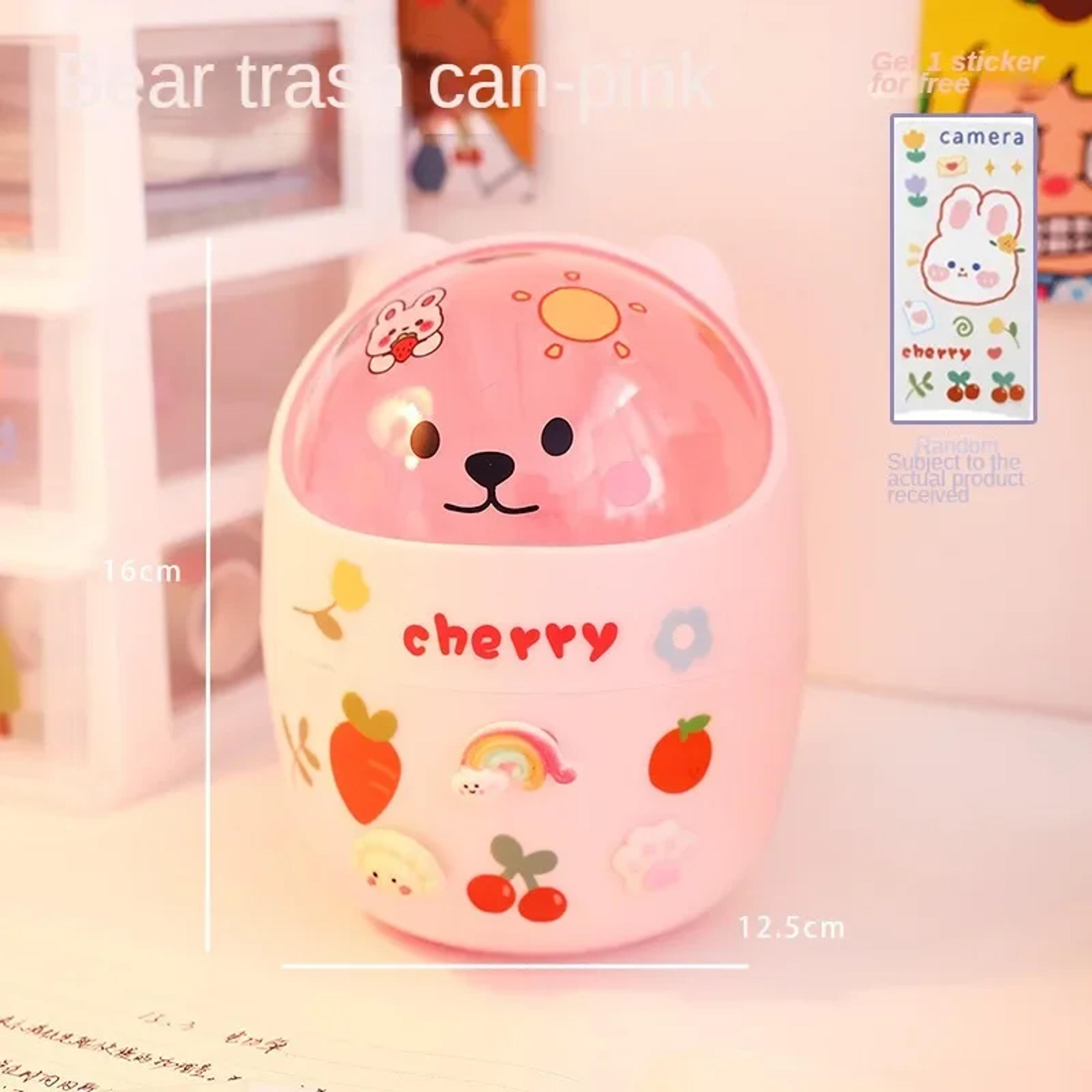 Acrylic Pen Holder Desktop Organizer Cute Office Stationery Cosmetics Storage Box 3