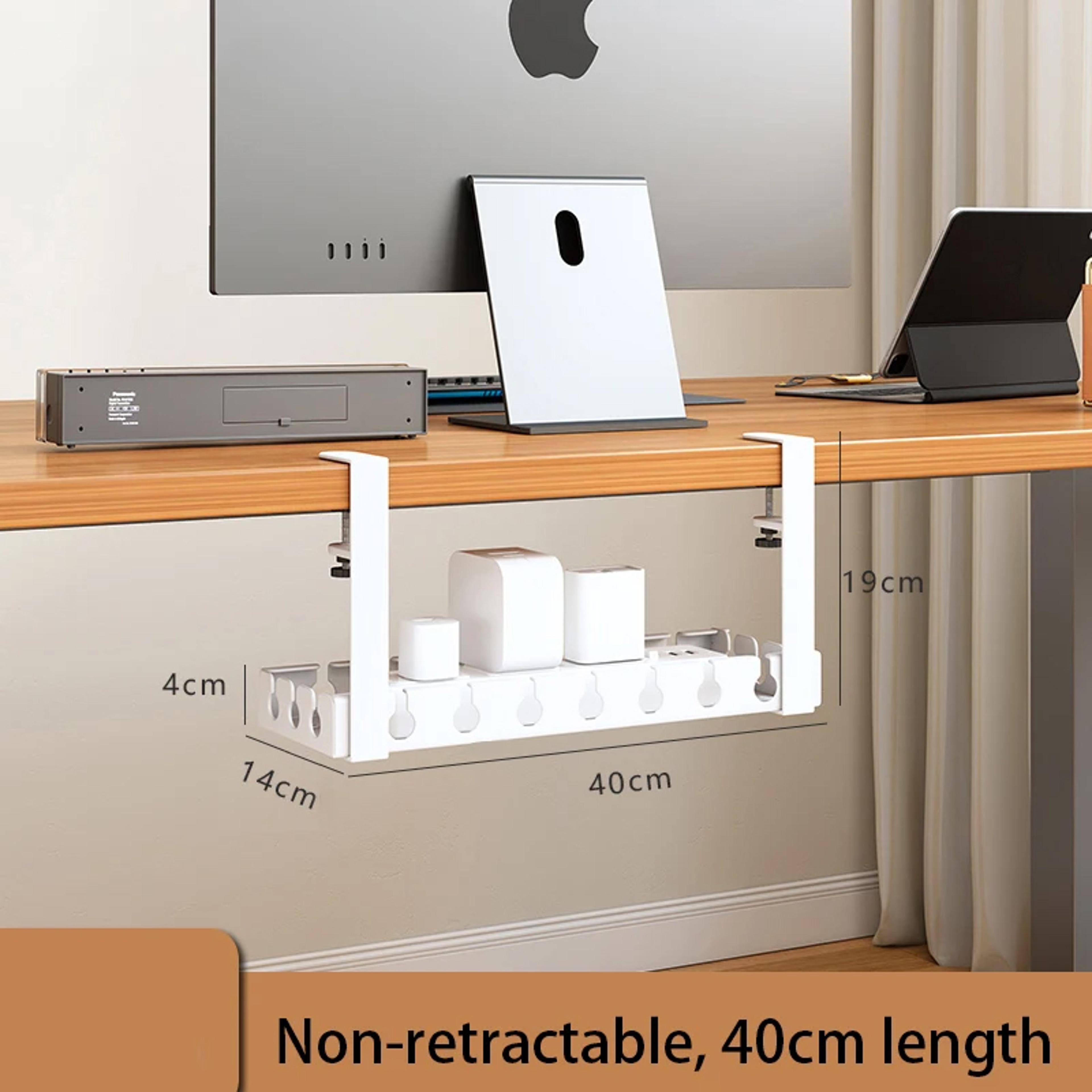 Extendable Steel Under Desk Cable Management Tray Power Strip Cord Holder For Wire Organization 4