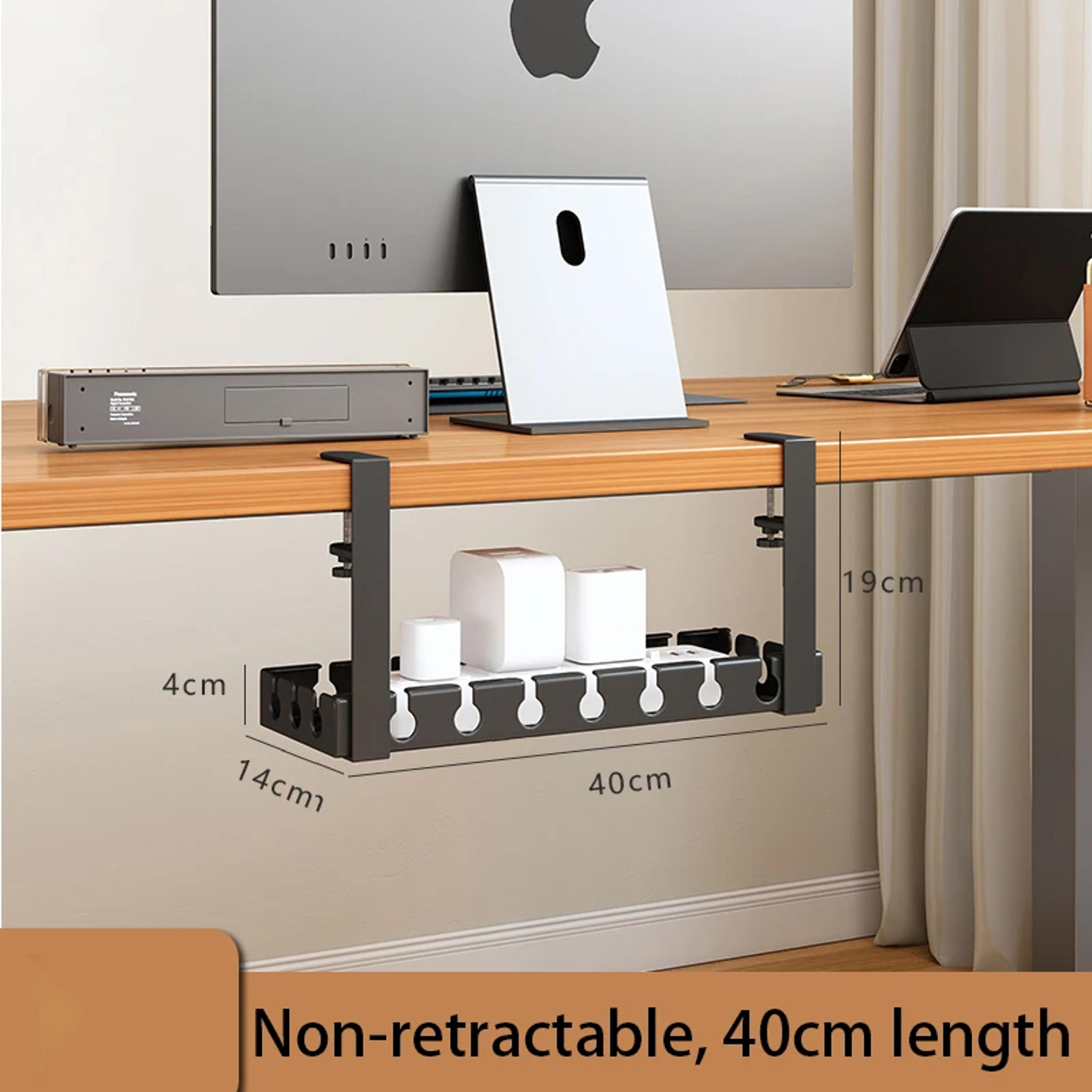 Extendable Steel Under Desk Cable Management Tray Power Strip Cord Holder For Wire Organization 6