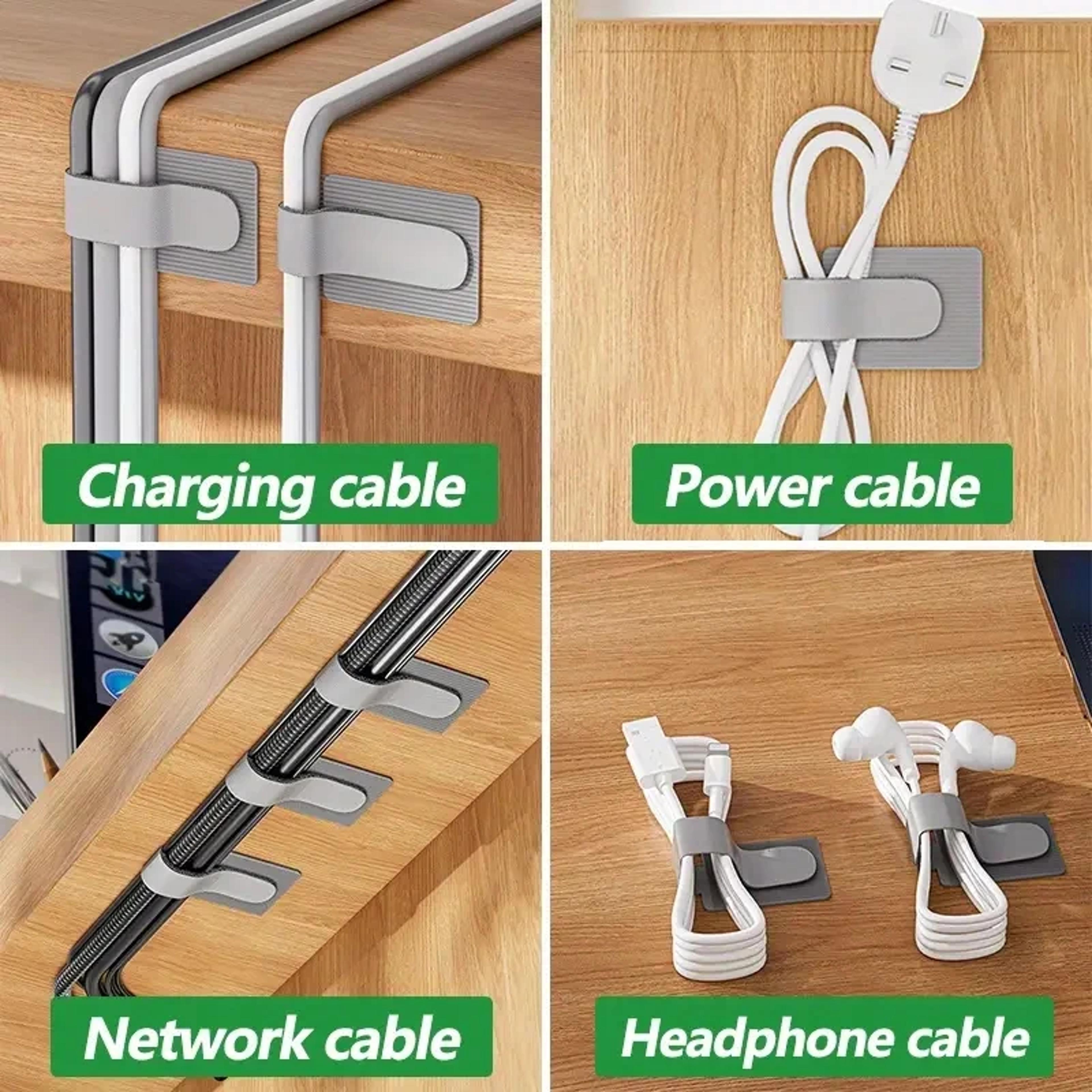 SelfAdhesive Cord Rope Holder Reusable Cable Ties Adjustable Cord Organizer Straps For Office 1