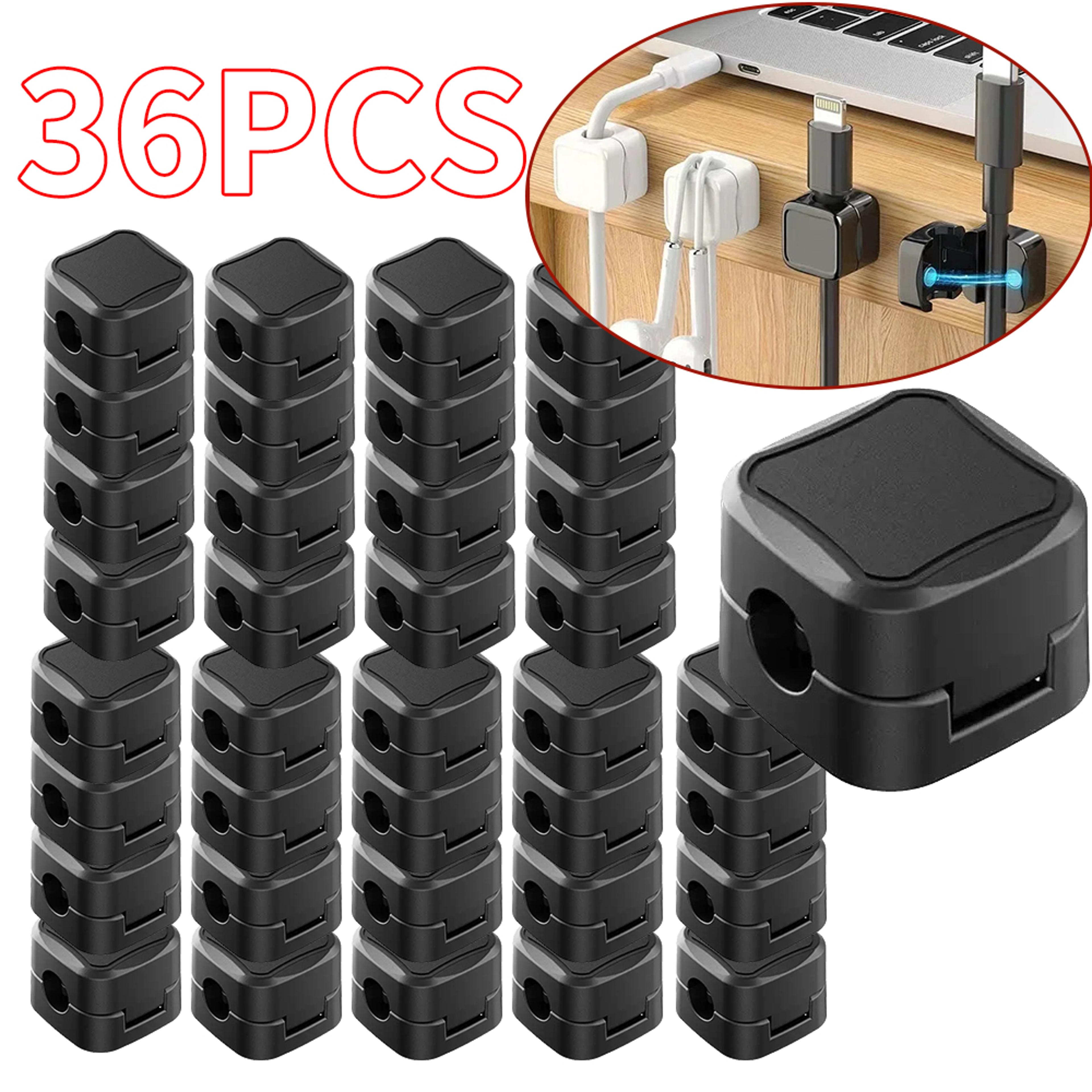 Adjustable Cord Holder Magnetic Cable Clips Desk Cable Management Wire Organizer Keeper 8