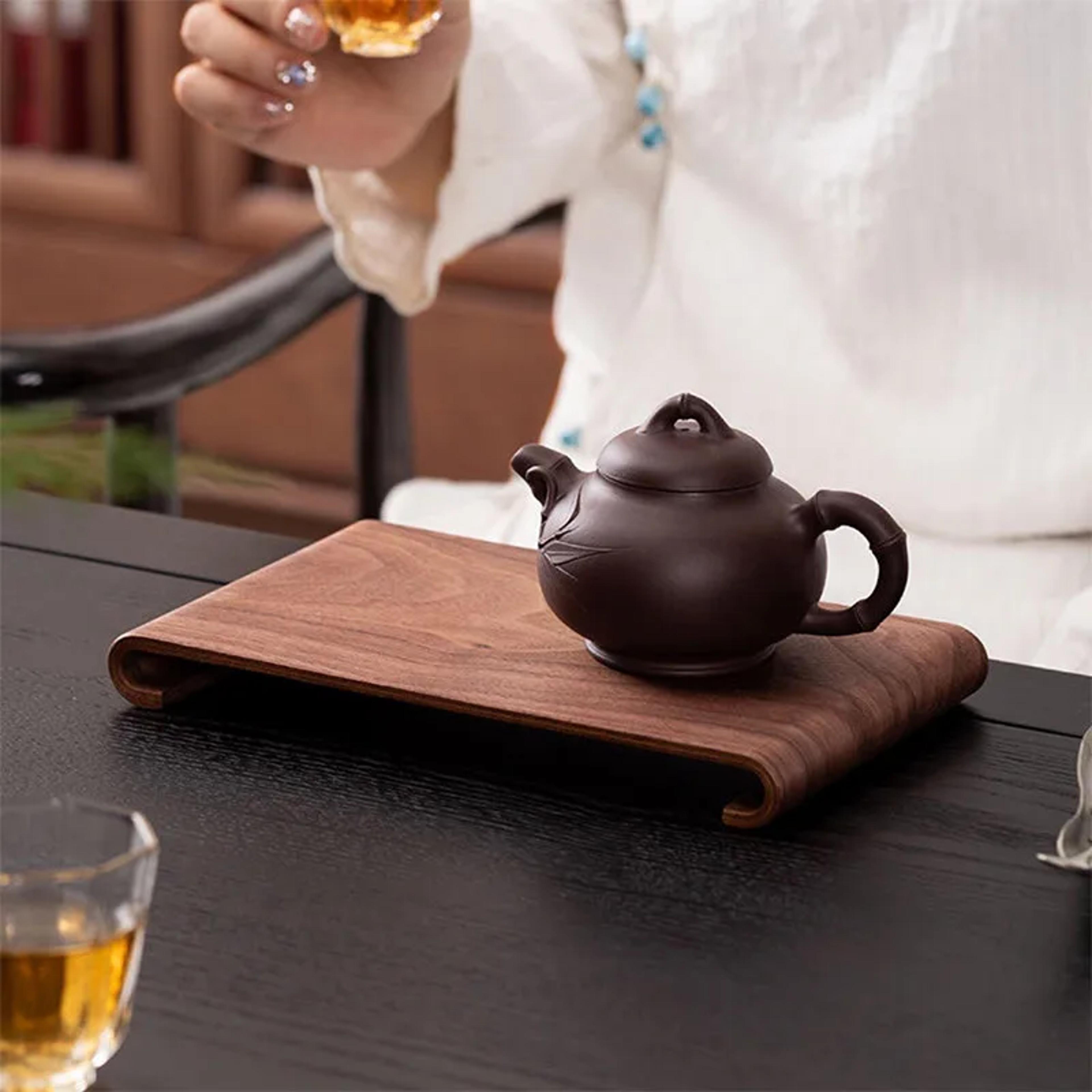 Retro Style Wooden Desktop Display Rack Creative Rectangular Decorative Plate Tray For Hotel Home C 2