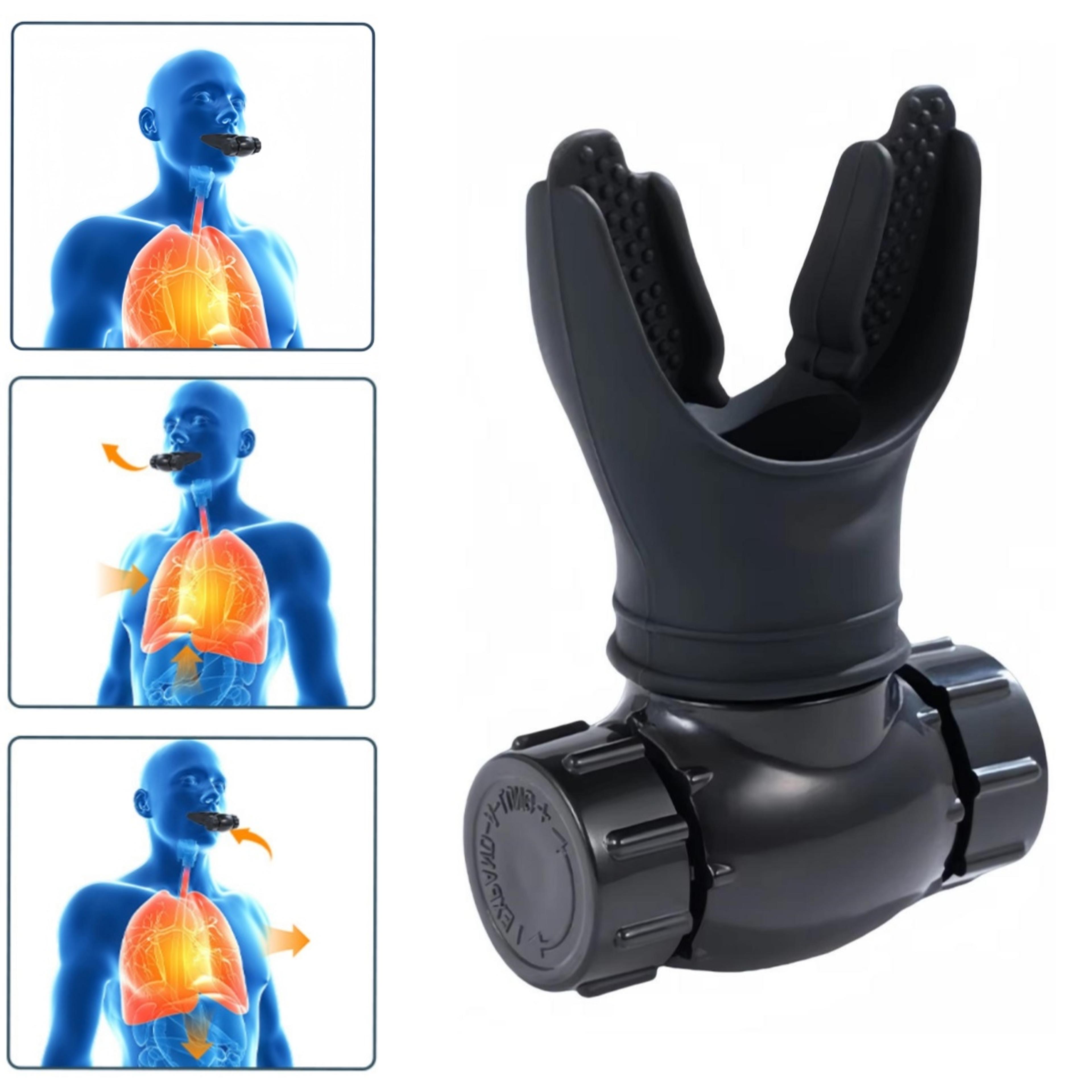 portable respiratory trainer for physical therapy rehabilitation exercises, sports exercise equipment