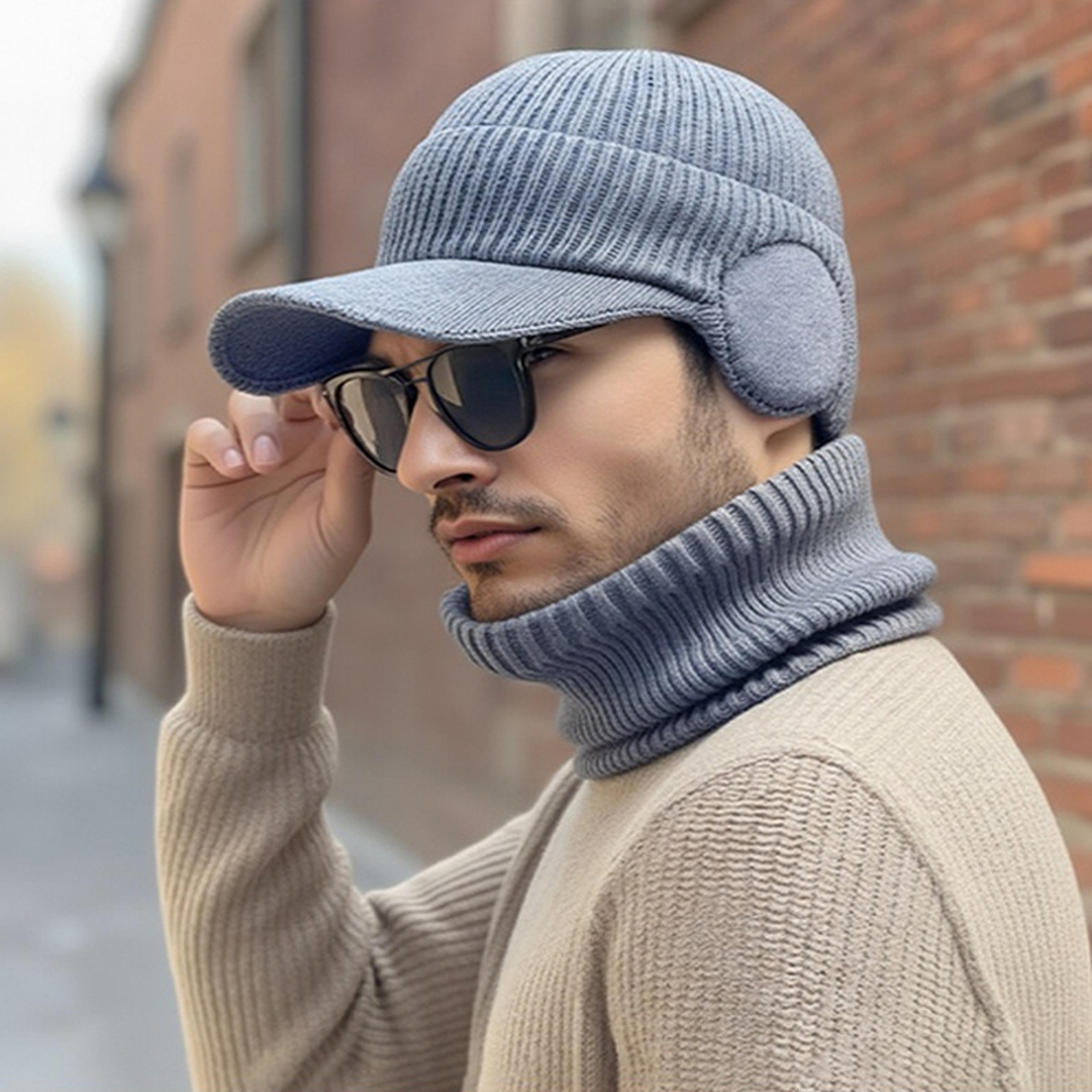 Outdoor Windproof Neck Hat Suit Autumn And Winter Men Hat Thermal Pullover Hat 0