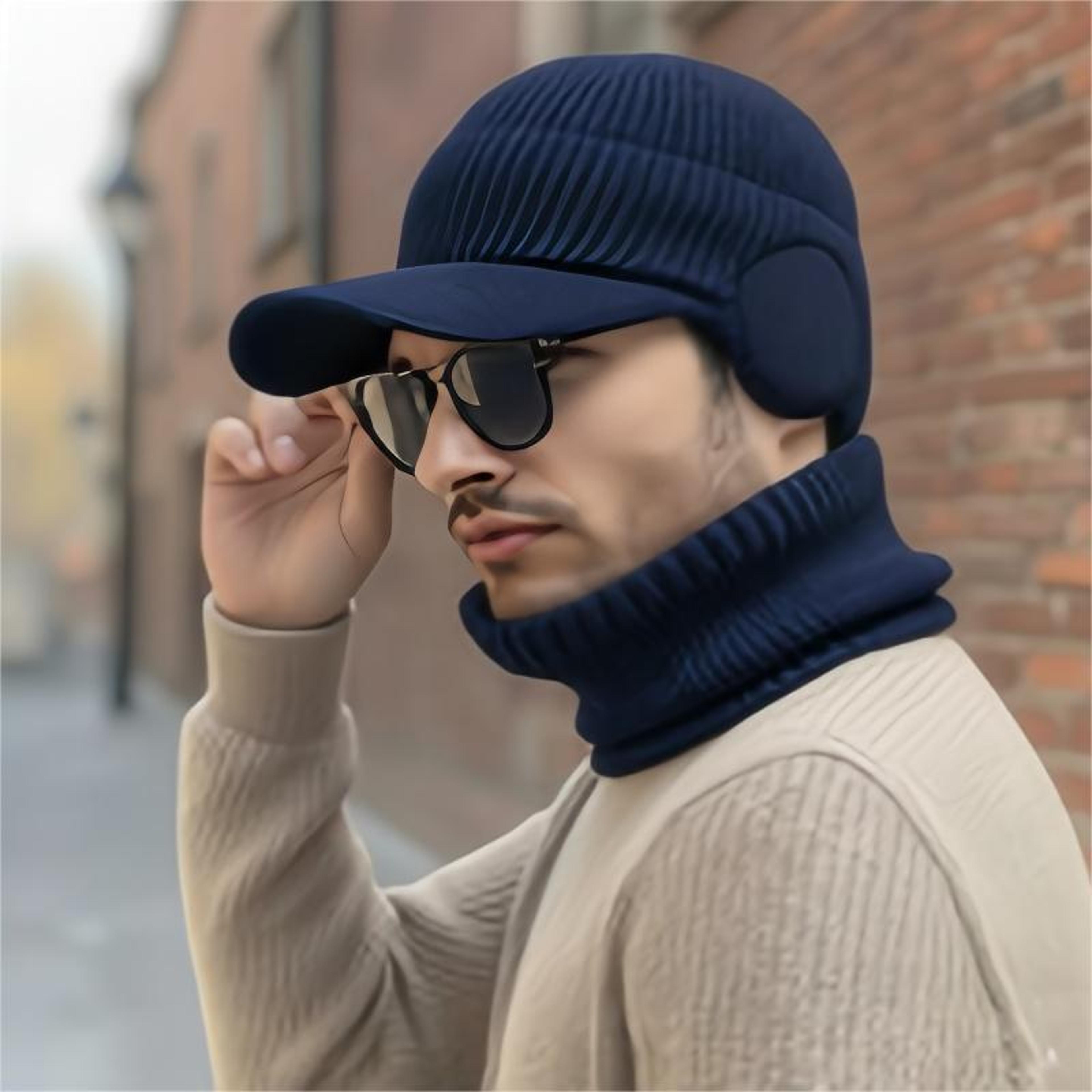 Outdoor Windproof Neck Hat Suit Autumn And Winter Men Hat Thermal Pullover Hat 5