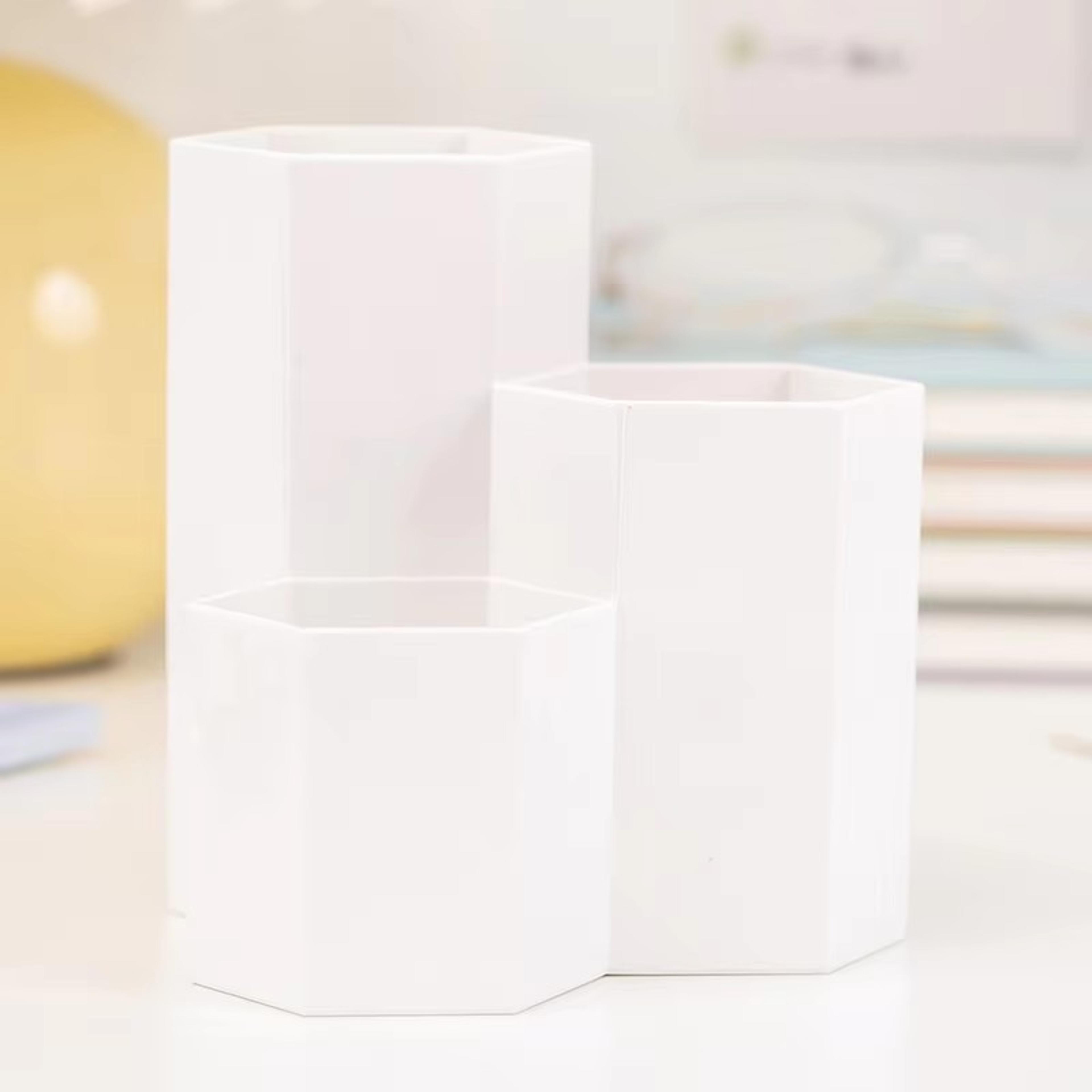 Student Office ThreeGrid Pen Holder Multifunctional Desktop Storage Box Makeup Brush And Small Item