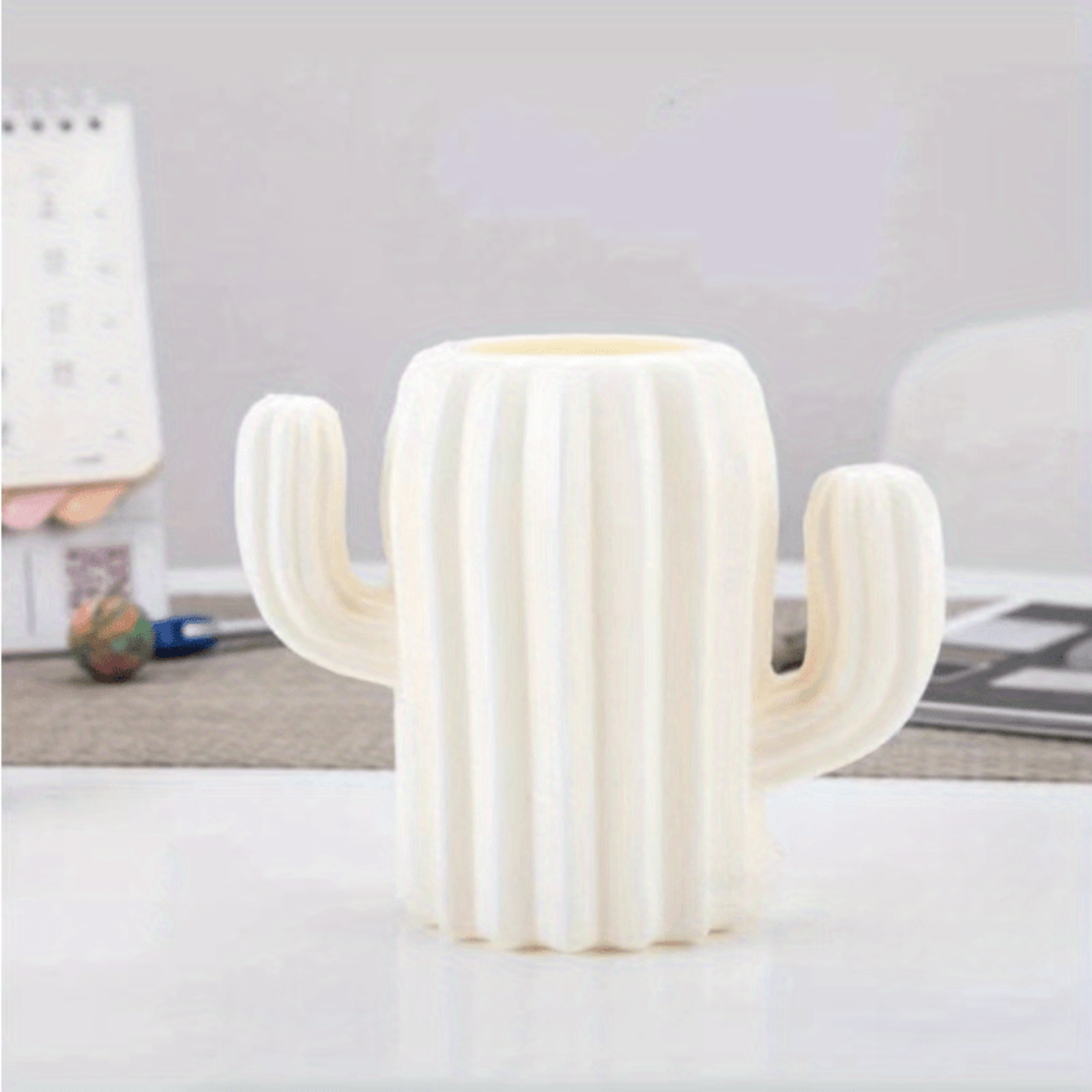 Cactus Pen Holder Desktop Organizer Container Stationery Office Decor 4