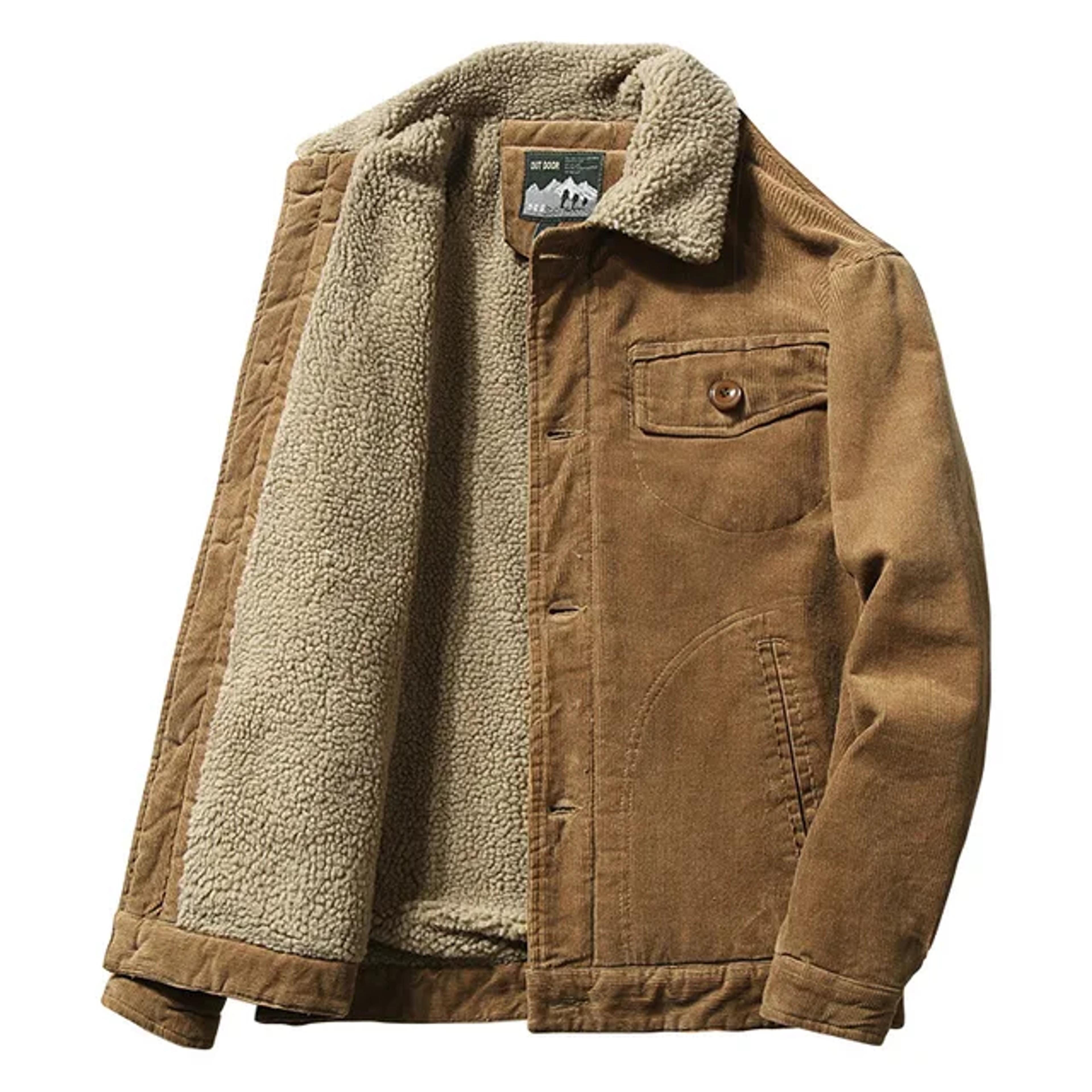 HighQuality Warm Parka Jackets For Men Korean Fashion Winter Plus Velvet Corduroy Cotton Jacket 5