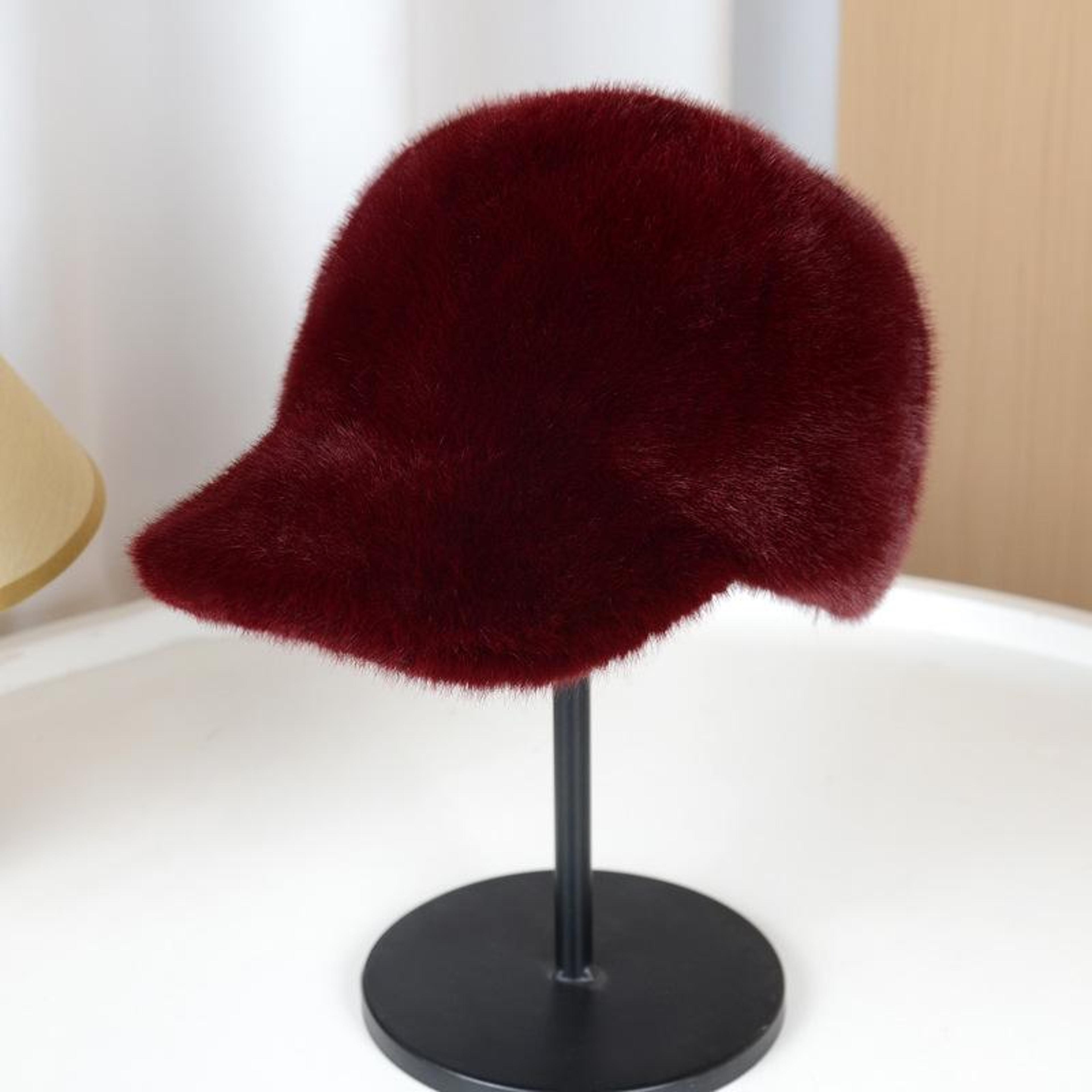 Plush Faux Fur Baseball Hat Mens Winter Snapback Solid Color Thickened Fashion Cap For Women 7