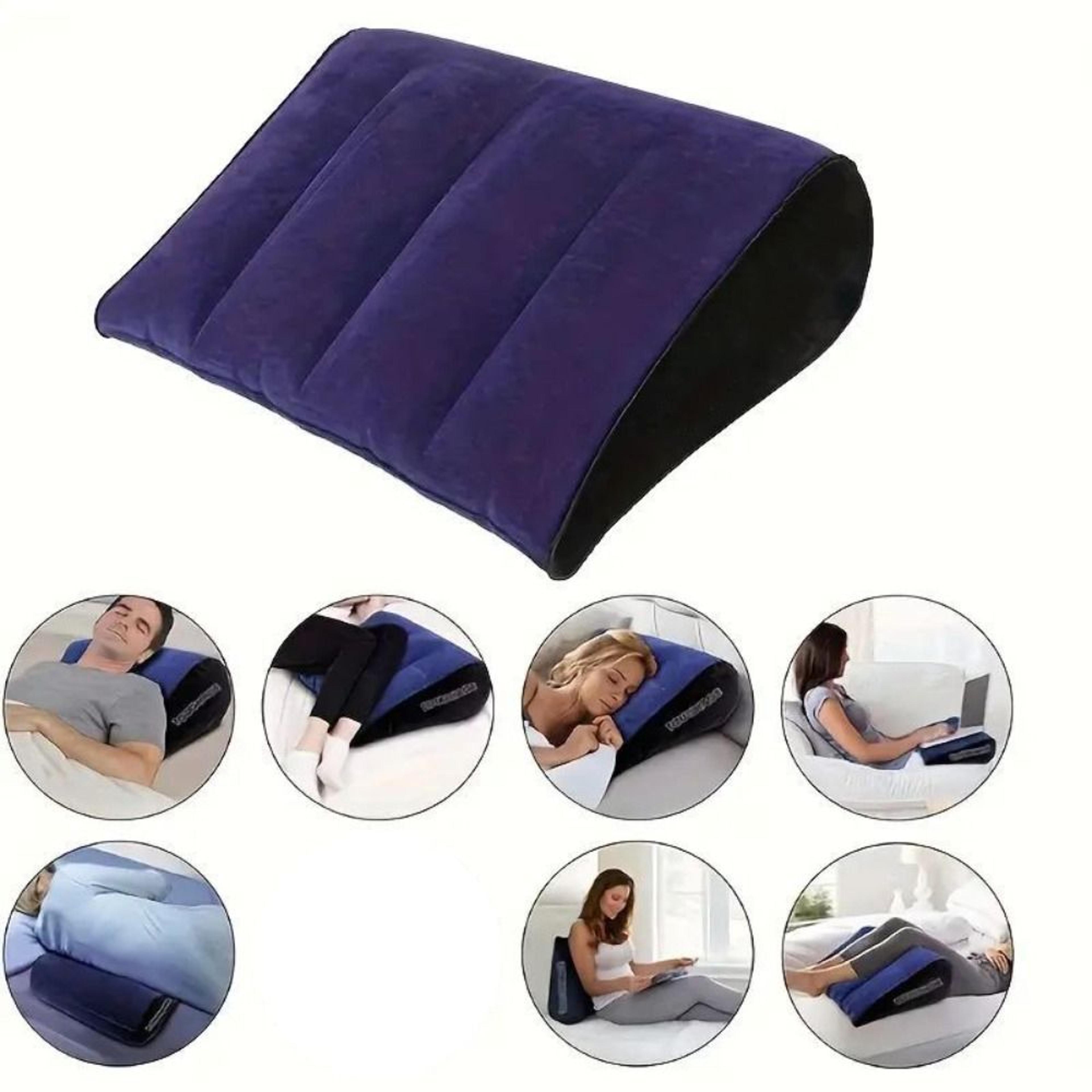 Inflatable Soft Relax Cushion PVC Flocking Silicone Triangle Cylinder Pillow 0