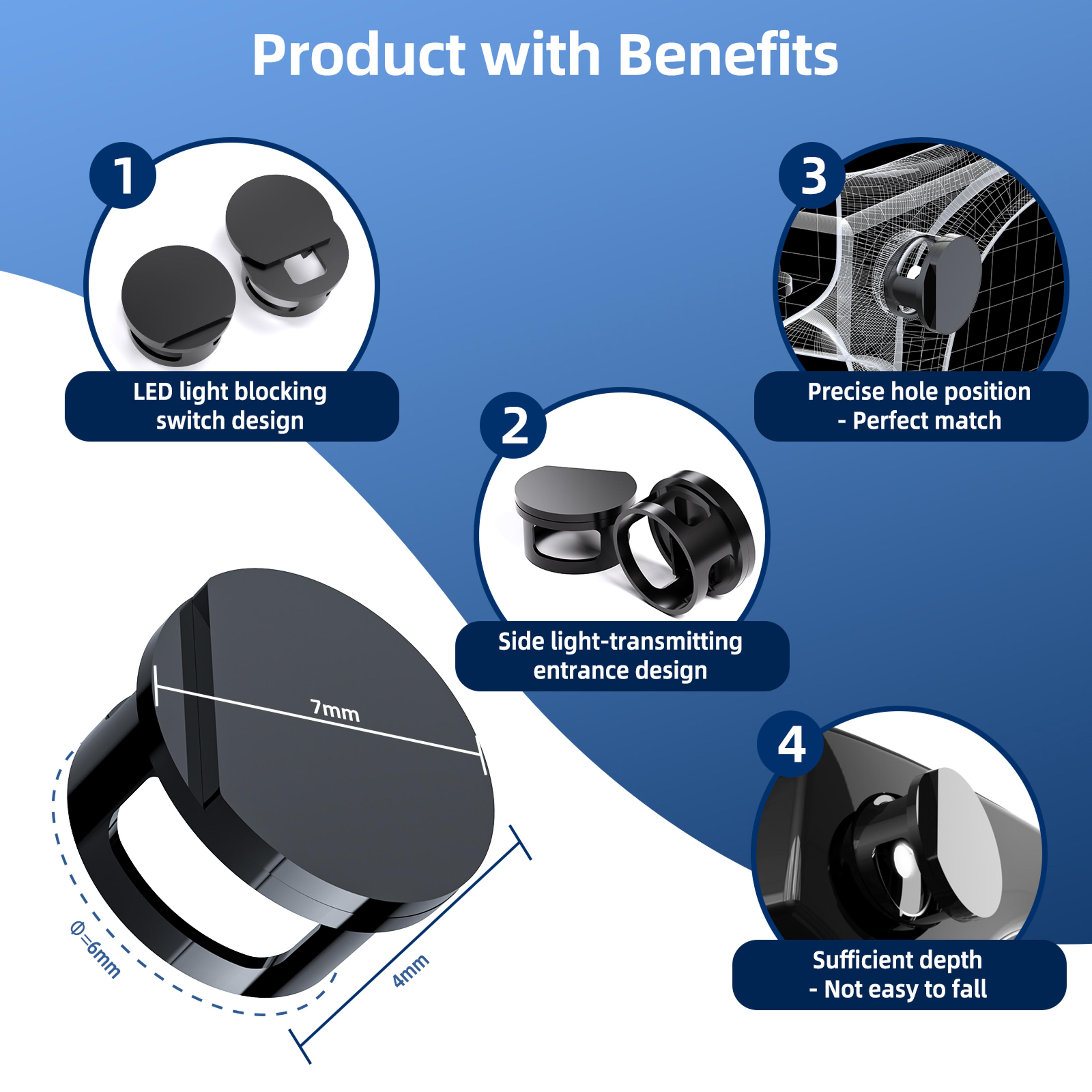 Adjustable LED Light Blocker For RayBan Meta Oakley Meta Smart Glasses Compatible With Wayfarer Sky 3