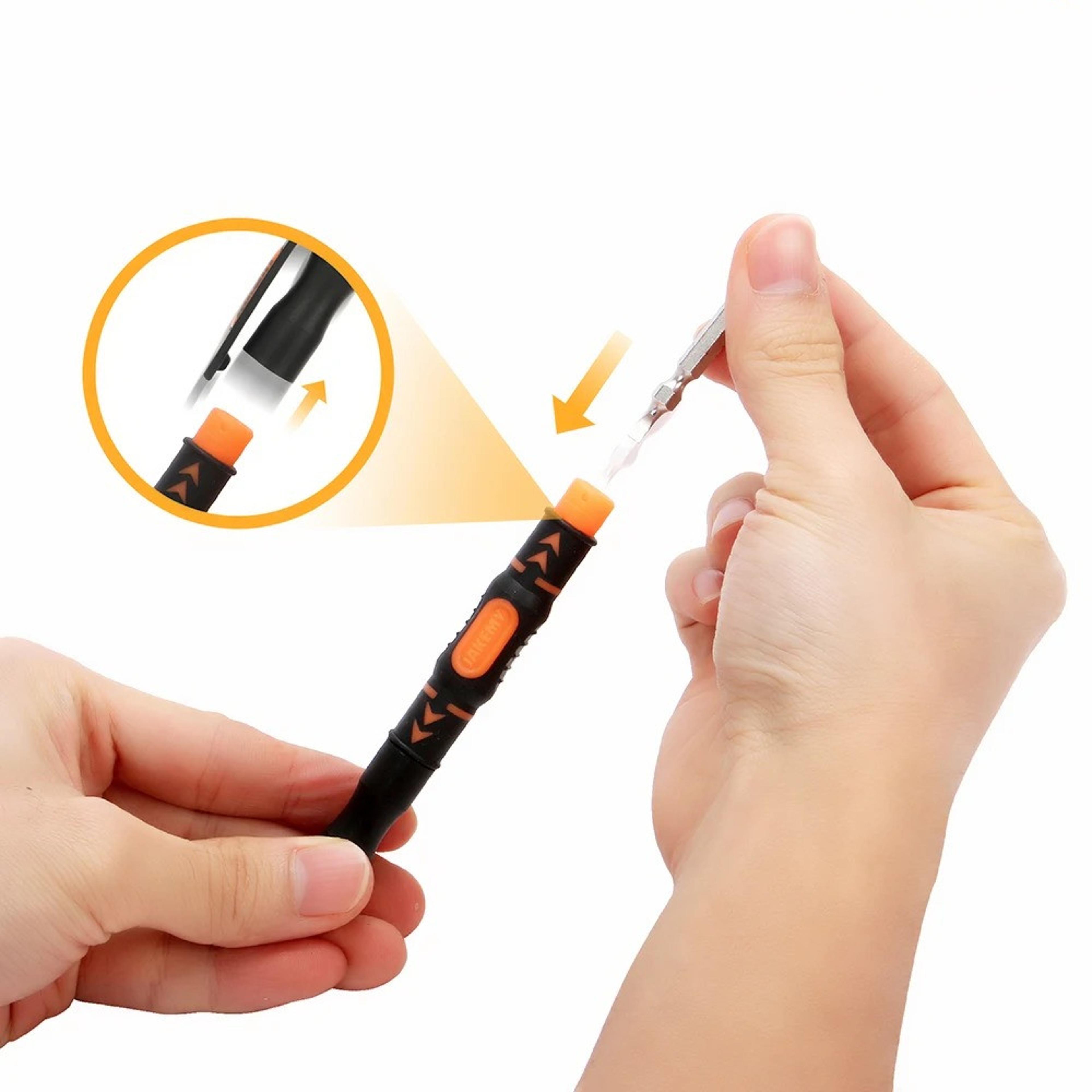DIY Repair Tool Kit Portable 3 In 1 Doublehead Bits Screwdriver Pen With Magnetic Two Way Slotted A 2