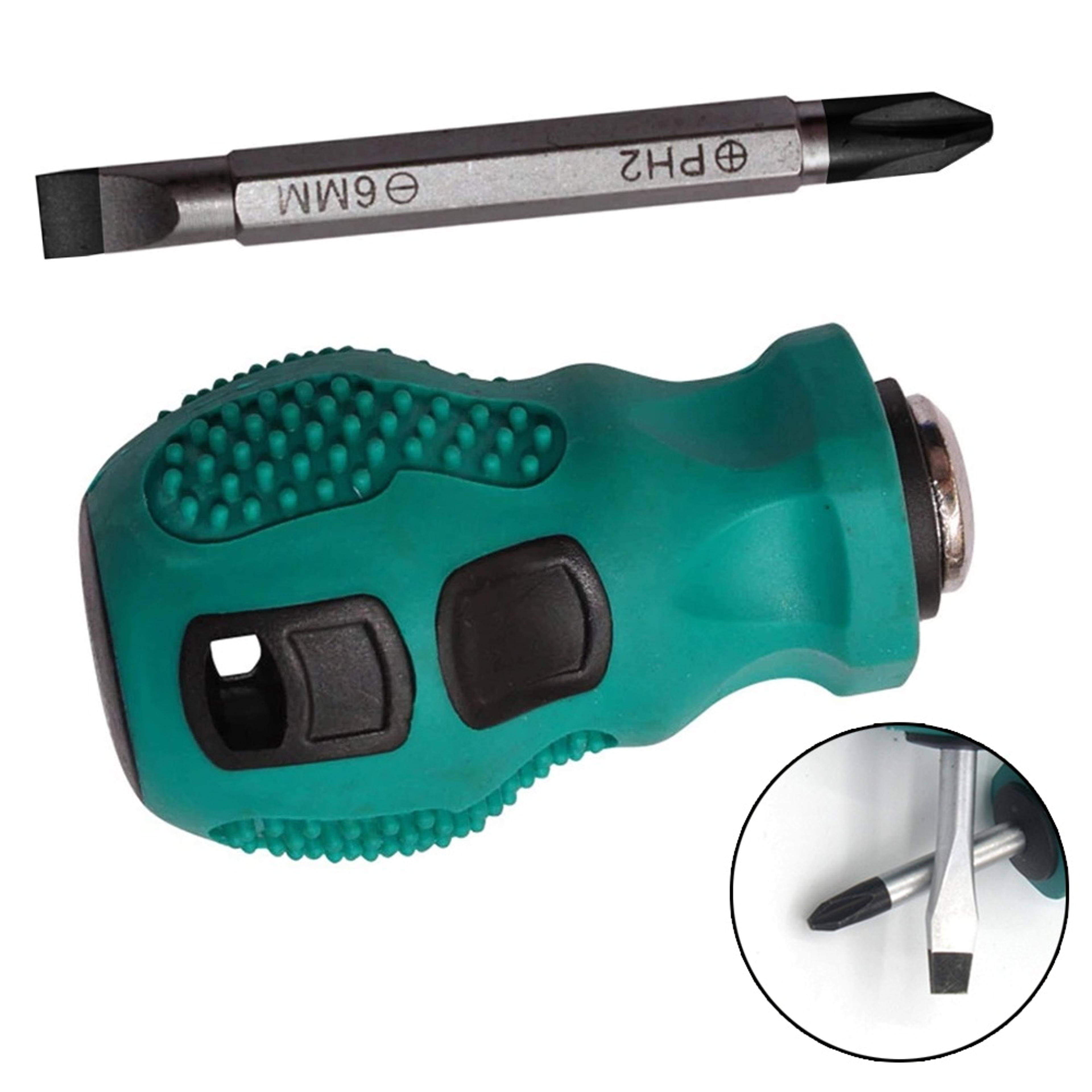 Magnetic Repair Stubby Screwdriver Dualpurpose Hand Tool For Woodwork 2