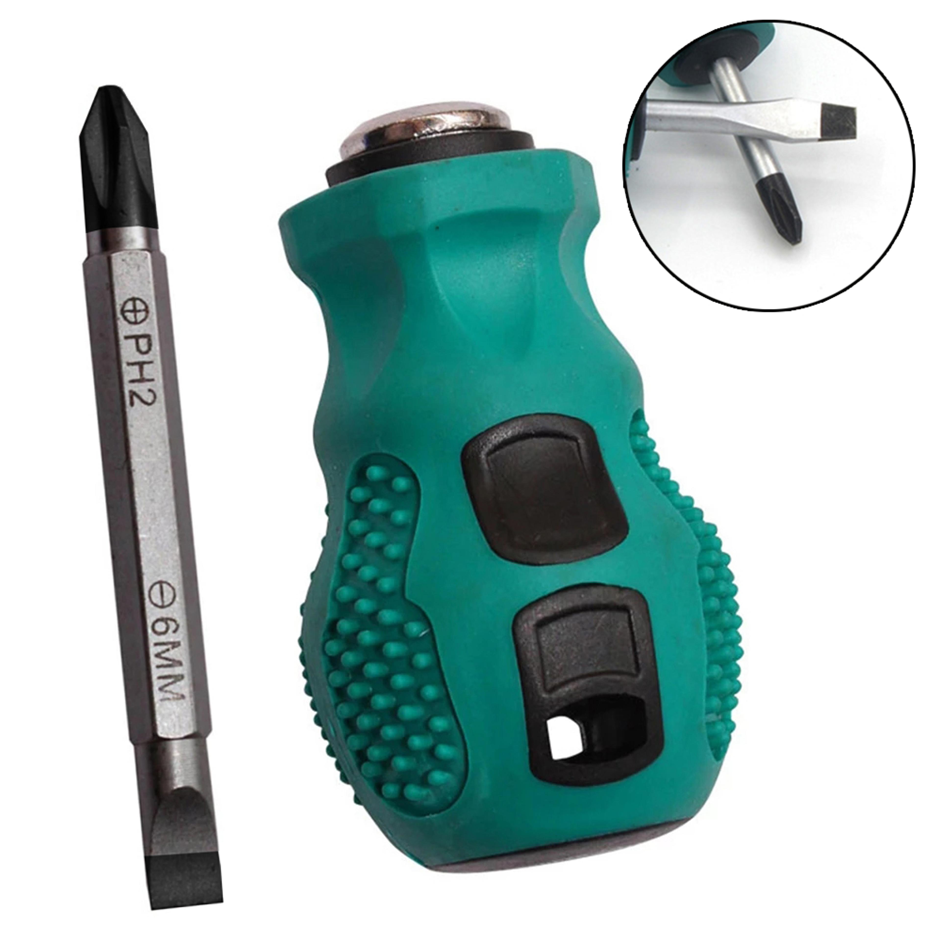 Magnetic Repair Stubby Screwdriver Dualpurpose Hand Tool For Woodwork 3