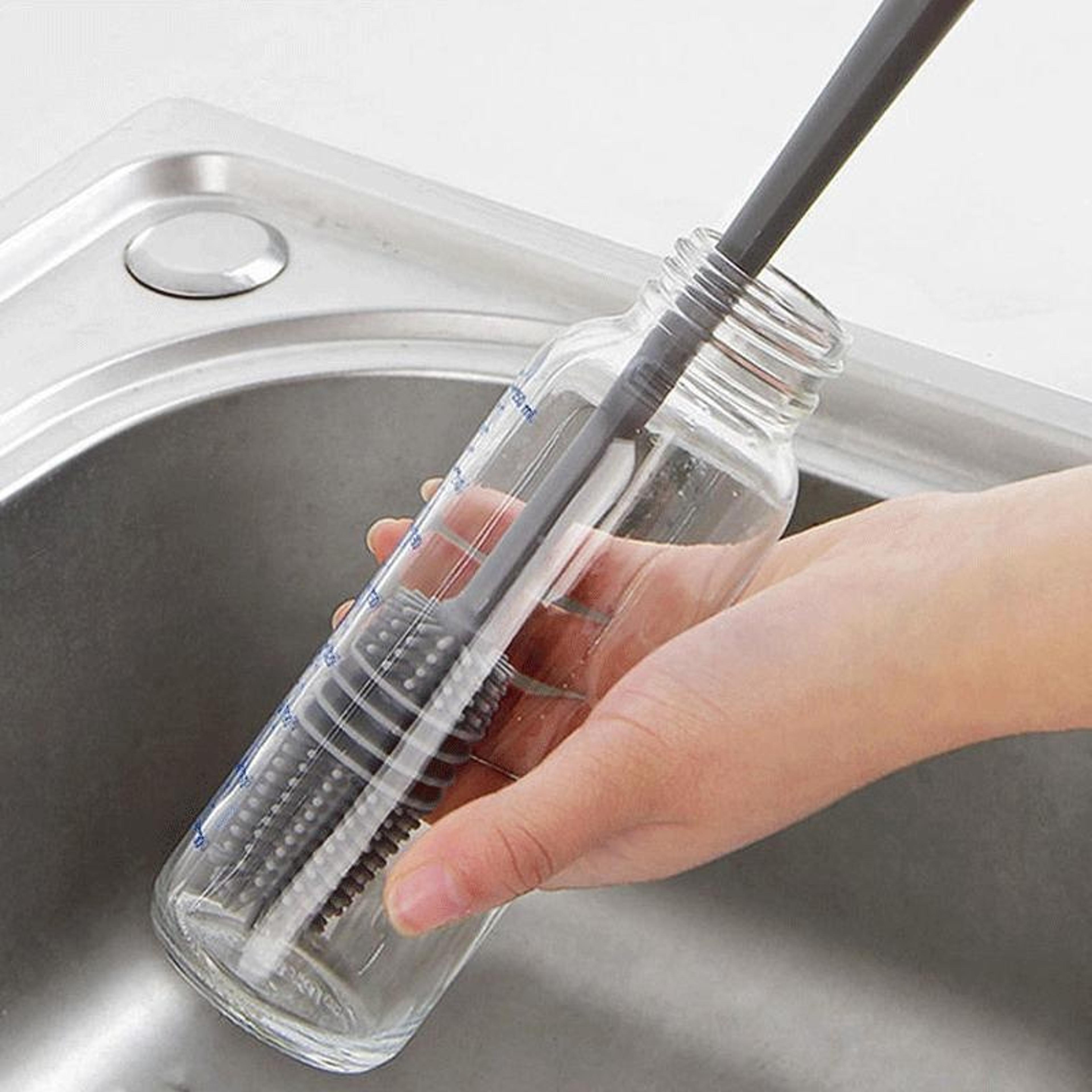 Long Handle Silicone Milk Bottle Brush Glass Cleaner Kitchen Cleaning Tool 3