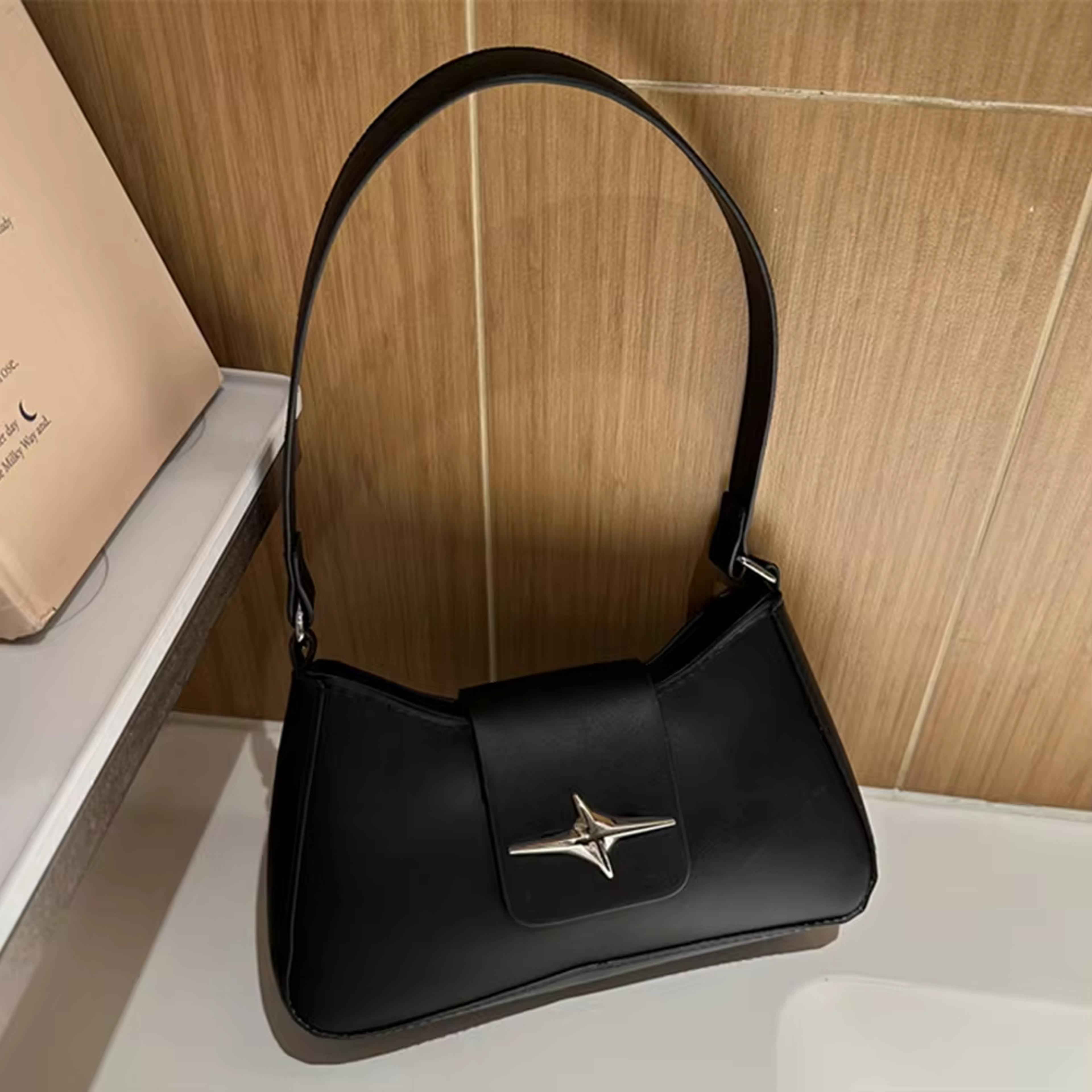 Vintage PU Leather Shoulder Bags Classic Y2K Small Purse Luxury Brand Female Handbags For Women 4