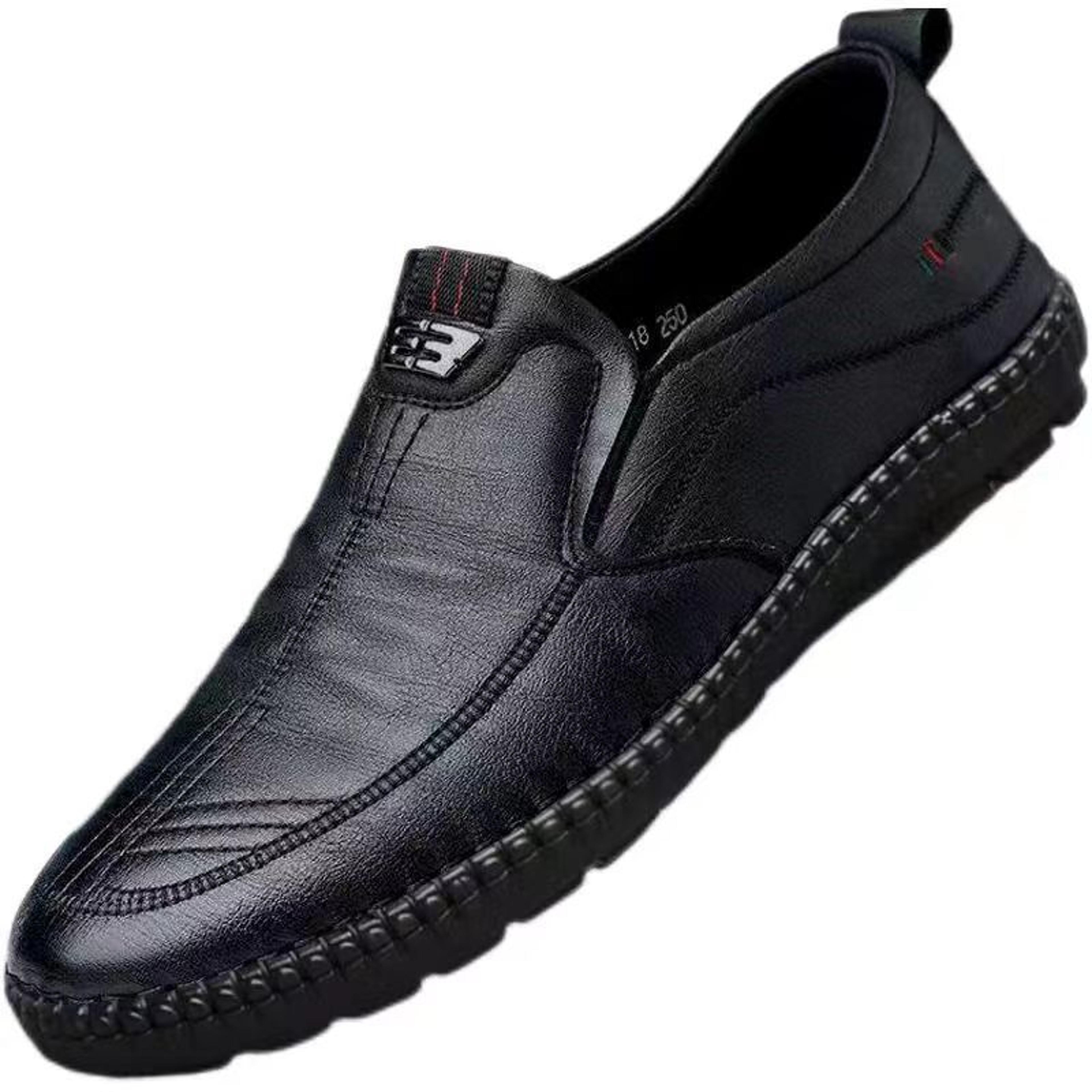 Mens Leather Loafers Breathable Outdoor Slip On Casual Shoes For Male Non Slip Walking Flats For Wo 1