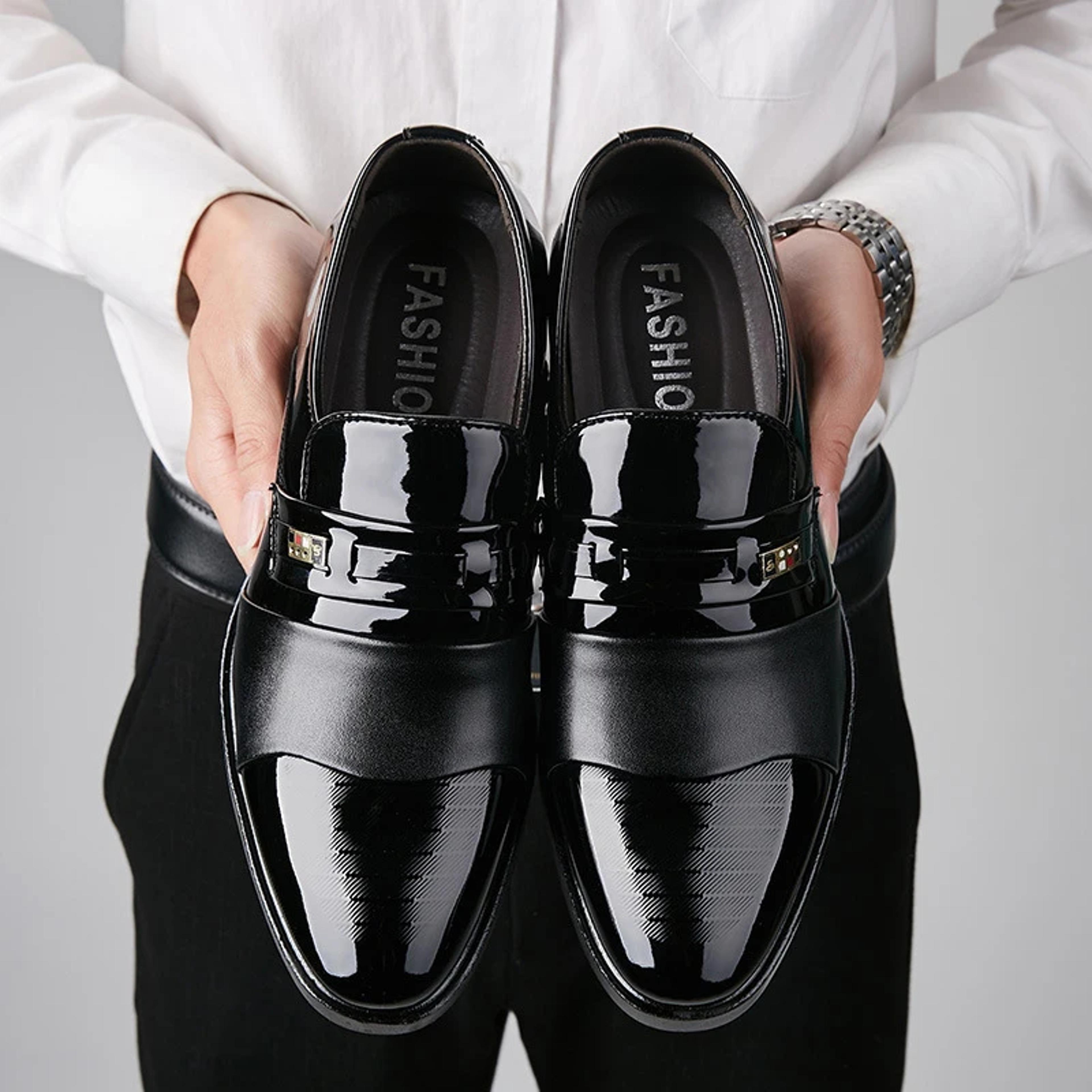 classic men's pointy dress shoes, luxury leather oxfords for wedding, business casual shoes