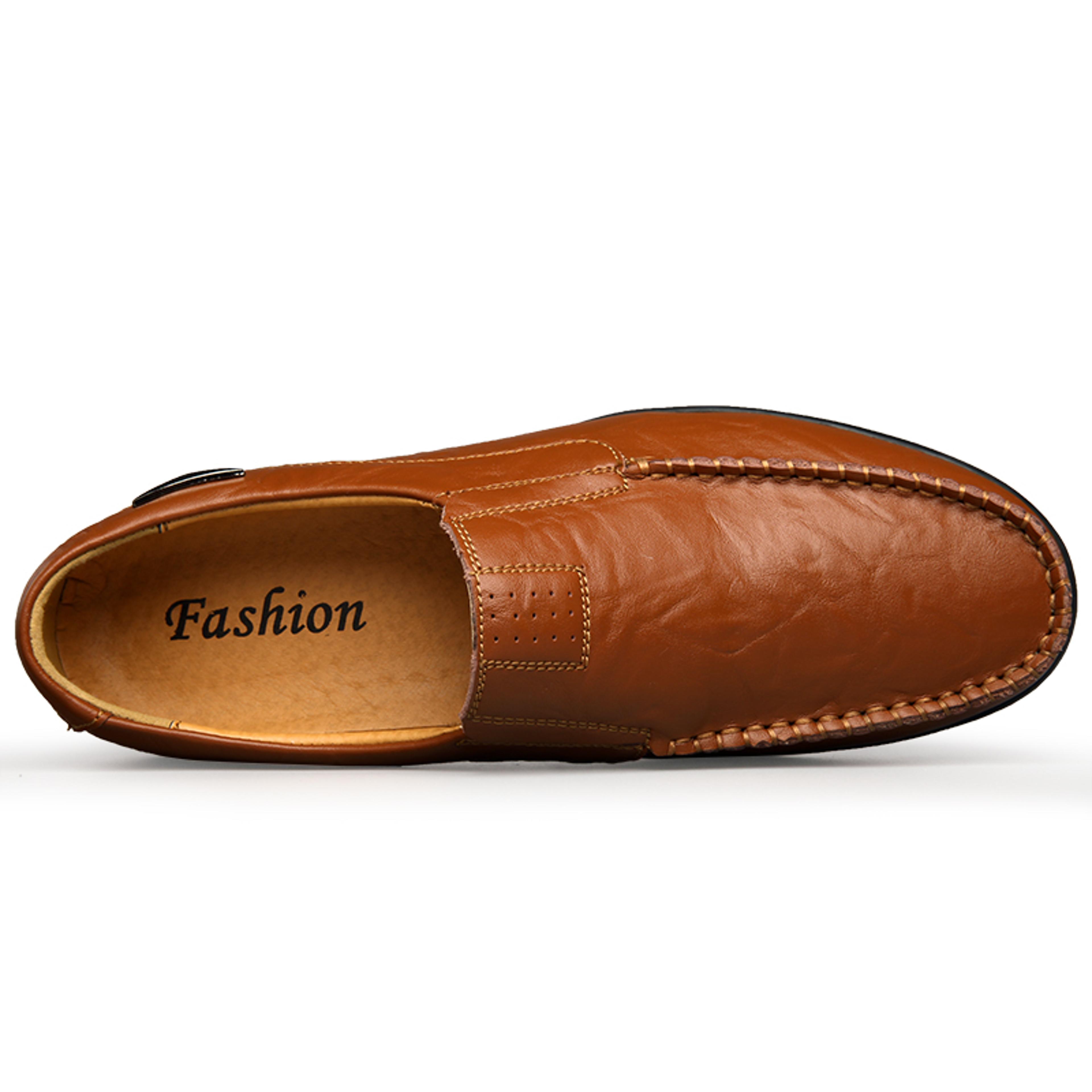 Luxury Brand Mens Loafers Moccasins Genuine Leather Casual Shoes Breathable Slip On Black Driving S 3