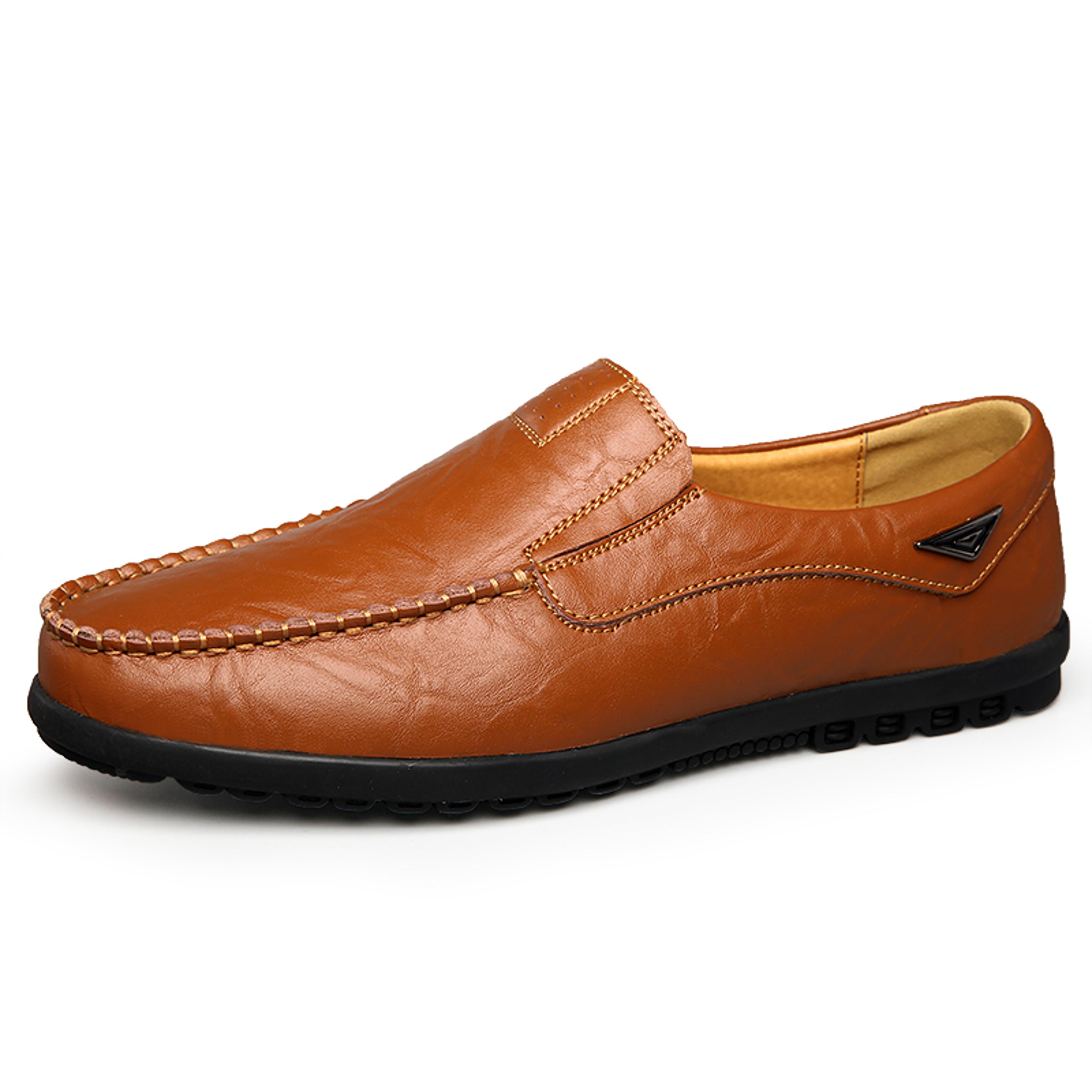 Luxury Brand Mens Loafers Moccasins Genuine Leather Casual Shoes Breathable Slip On Black Driving S 5