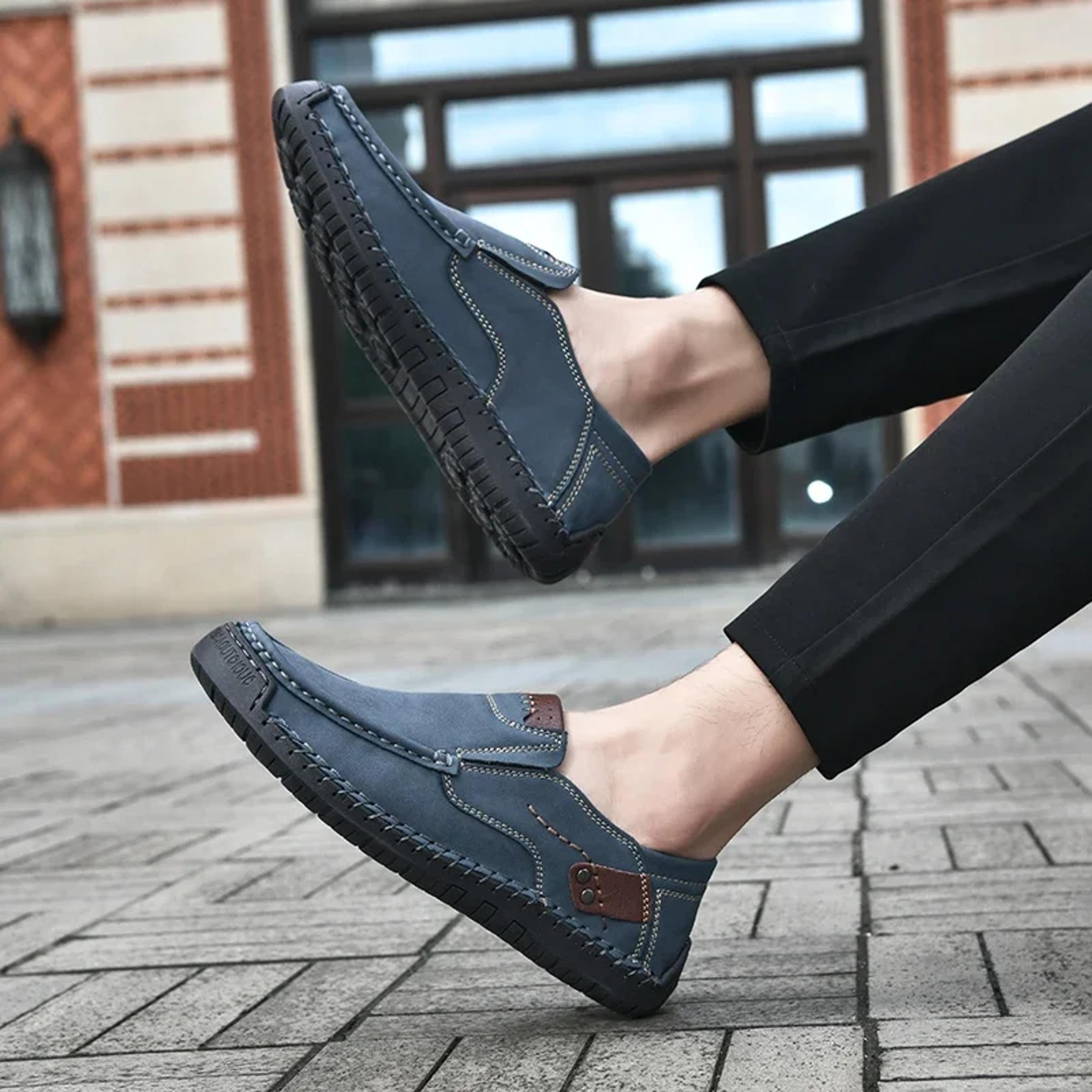 Handmade Design Man Shoes New Soft Loafers Slip On Leather Casual Shoes For Men 4