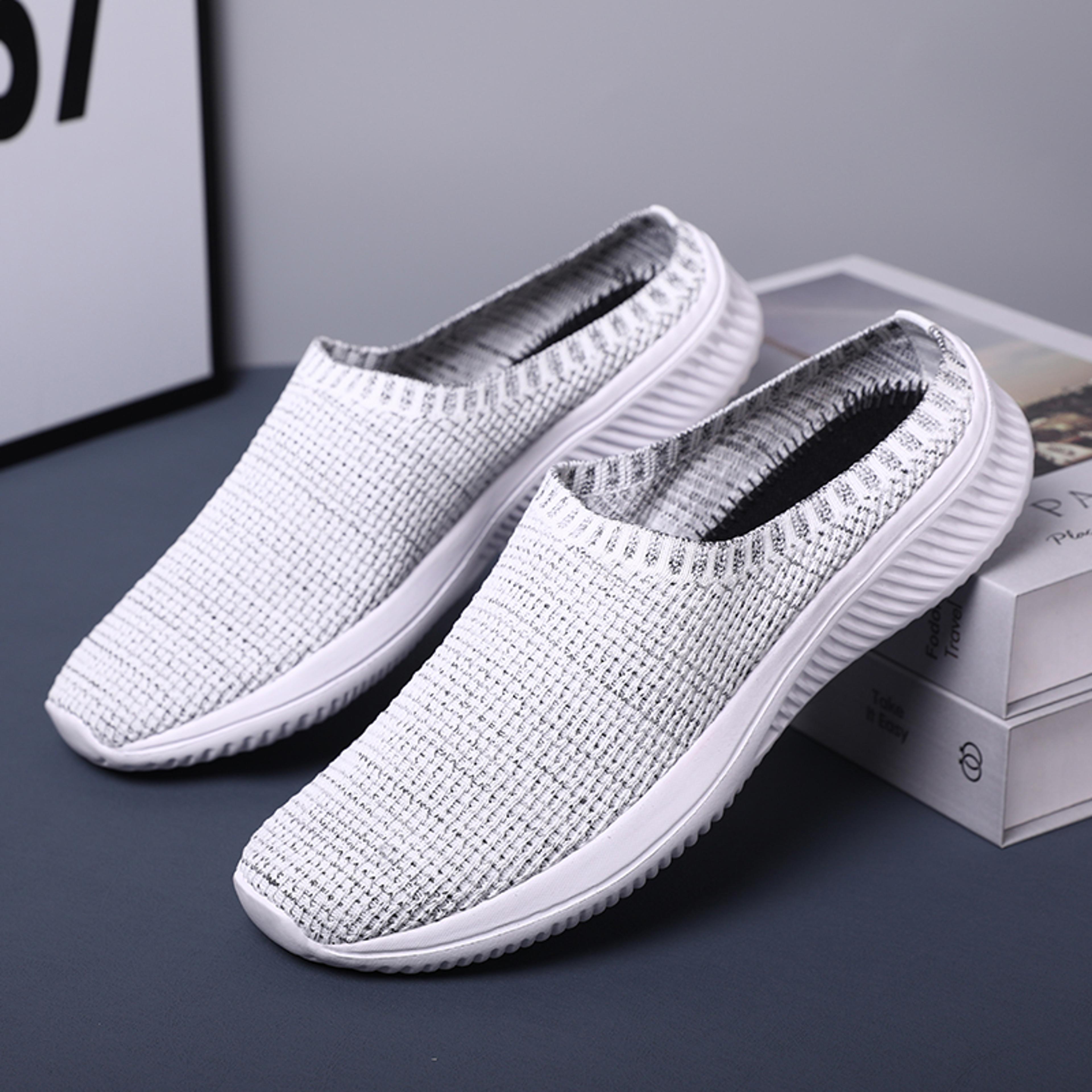Breathable Summer Mesh Men Casual Shoes Comfortable Half Loafers Outdoor Indoor Slippers For Women  4
