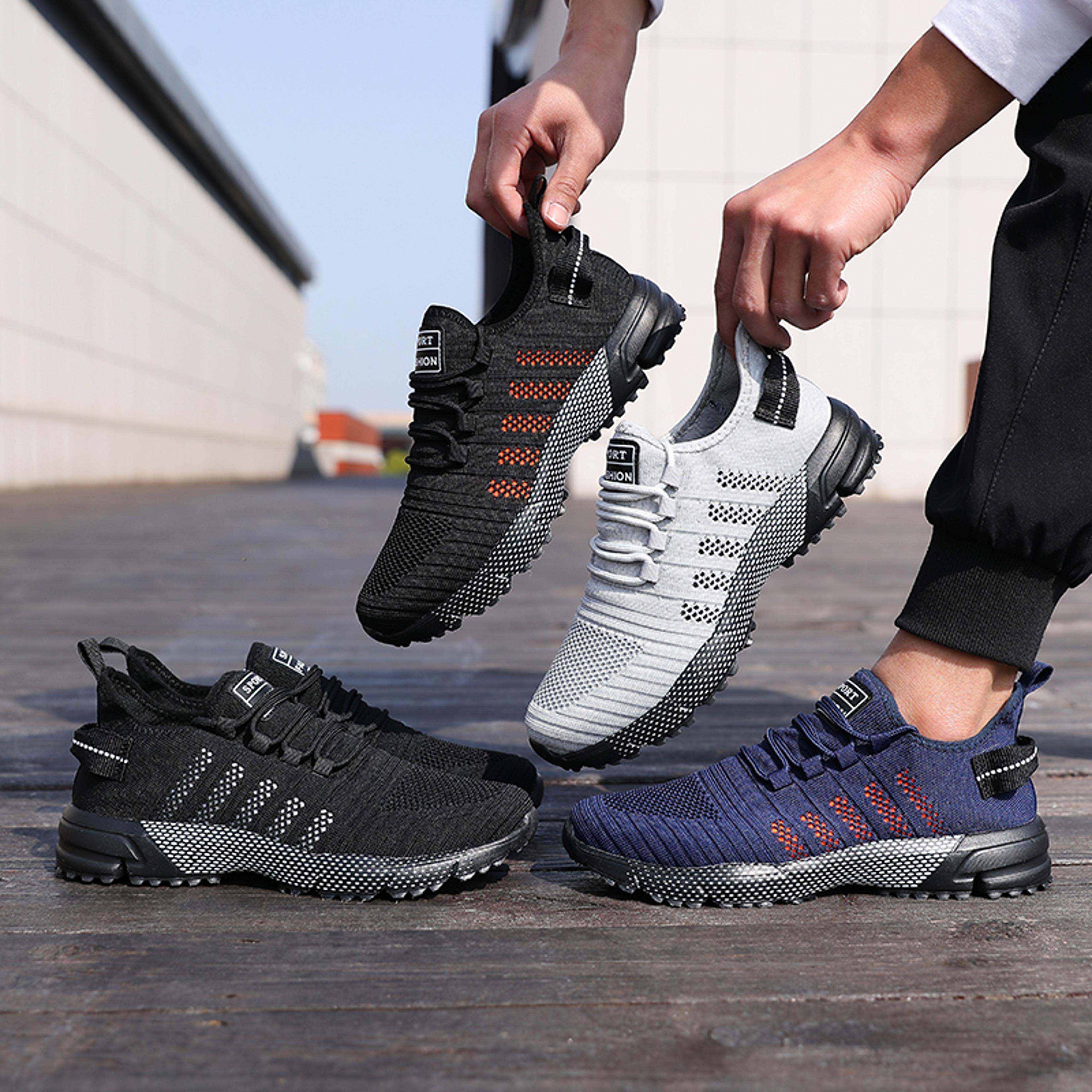 Breathable Running Shoes Men Casual Sneakers Soft Soled Slipon Trainers 2