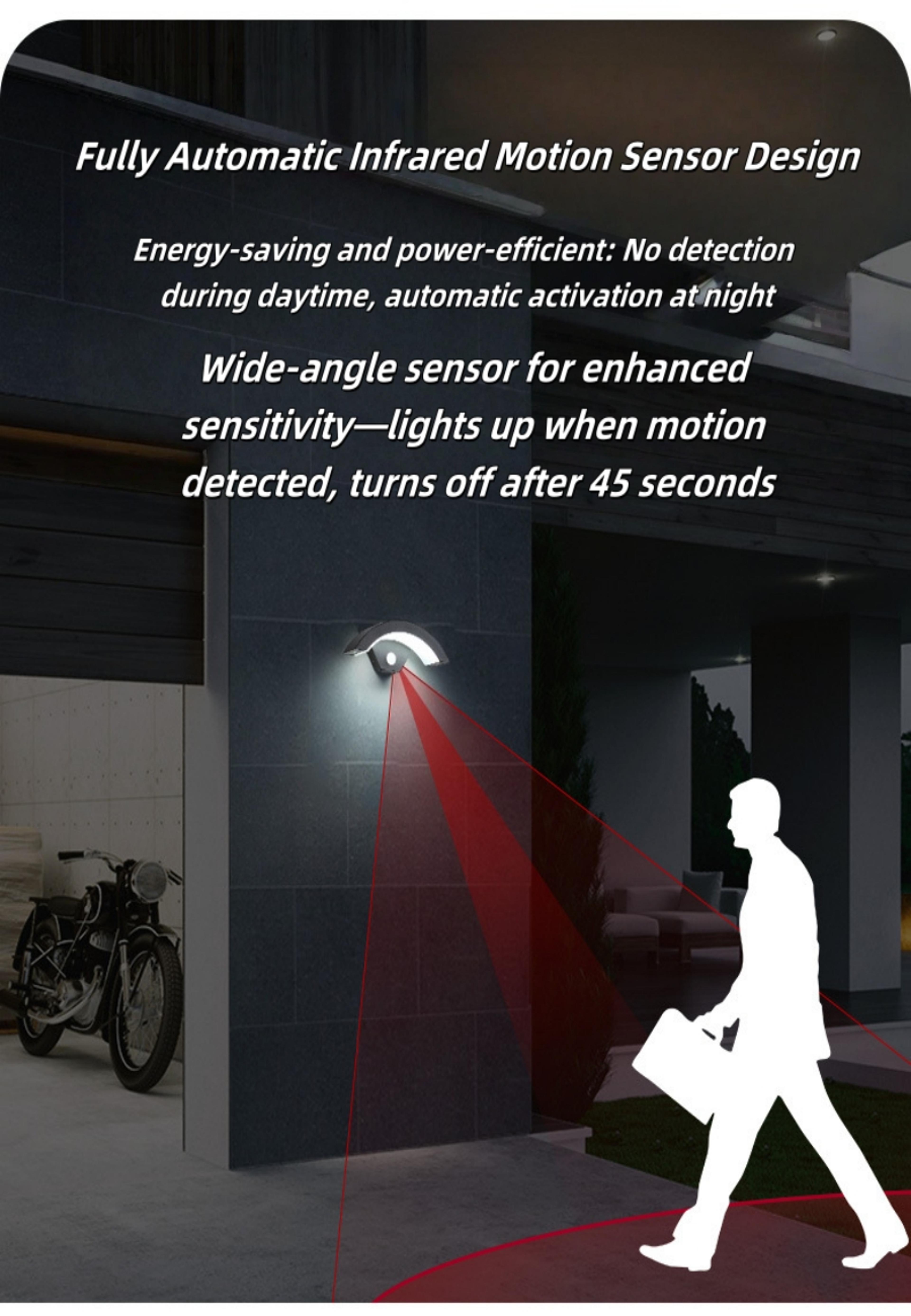 Minimalist Outdoor Wall Lamp Waterproof Infrared Motion Sensor MoonShaped Garden Light For Balcony 4