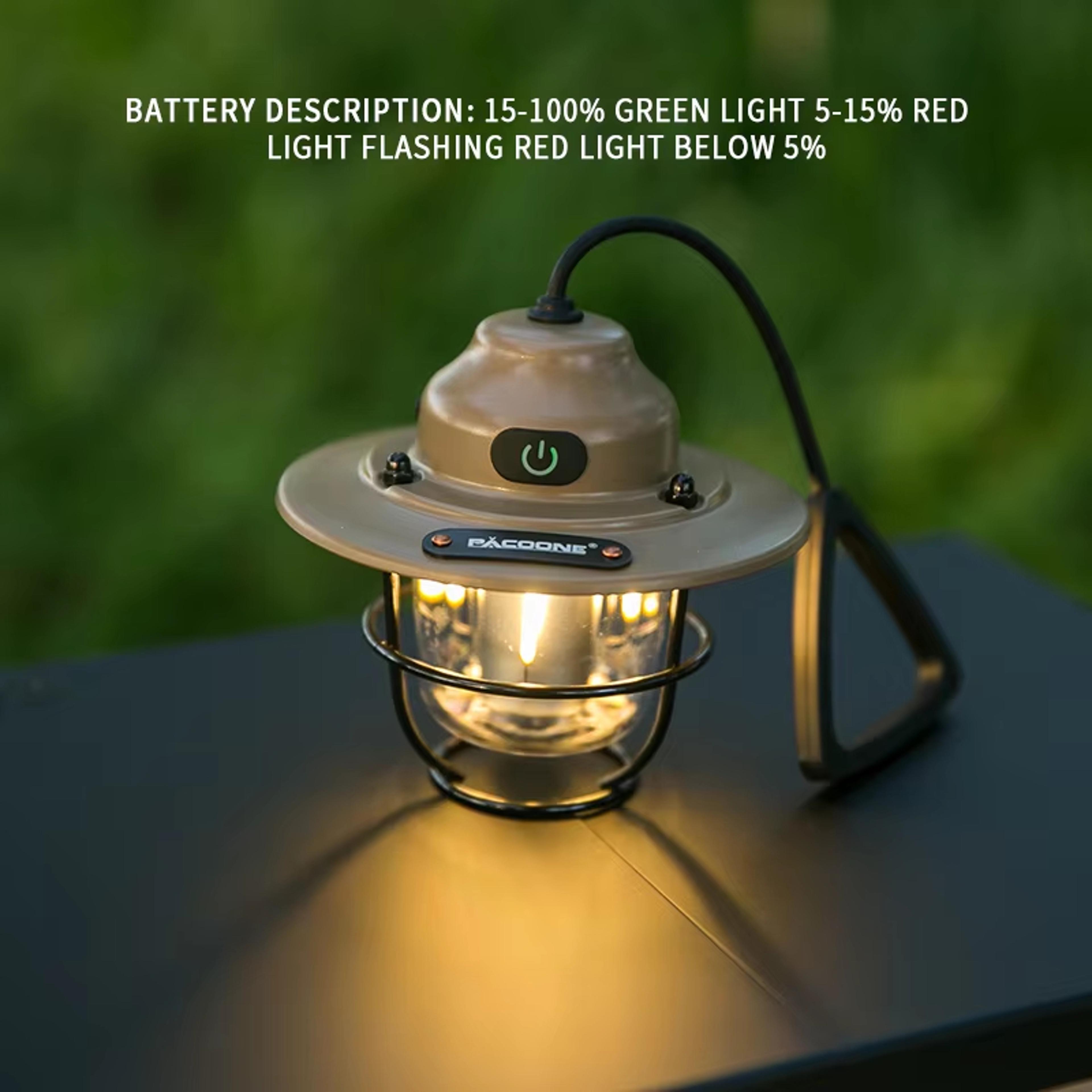 Camping Ambient Light Vintage Pendant Light With Ultra Long Life Rechargeable Battery 2