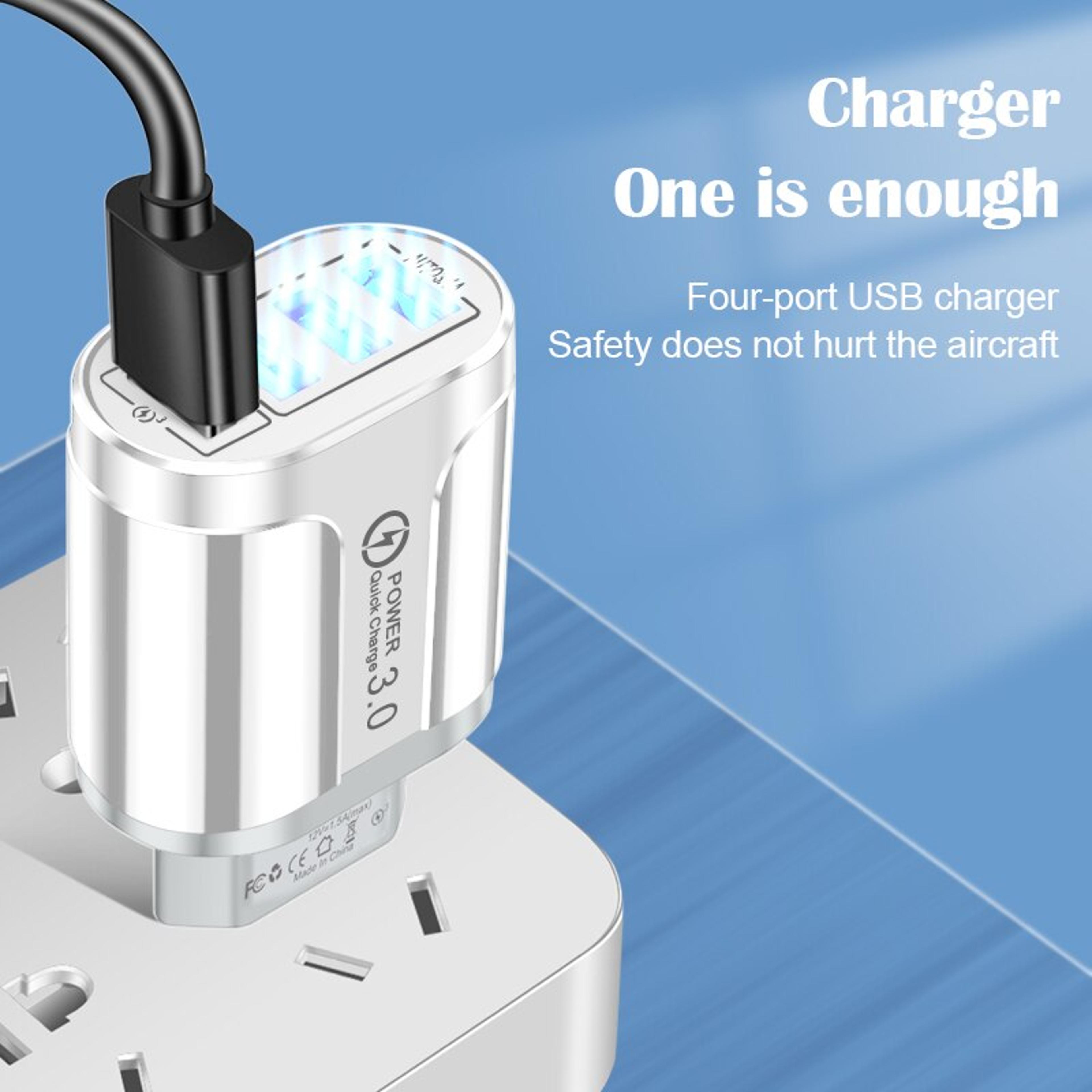 4 Port USB Wall Charger Fast Charger QC For IPhone Samsung Huawei Xiaomi Mobile Phone Adapter 1