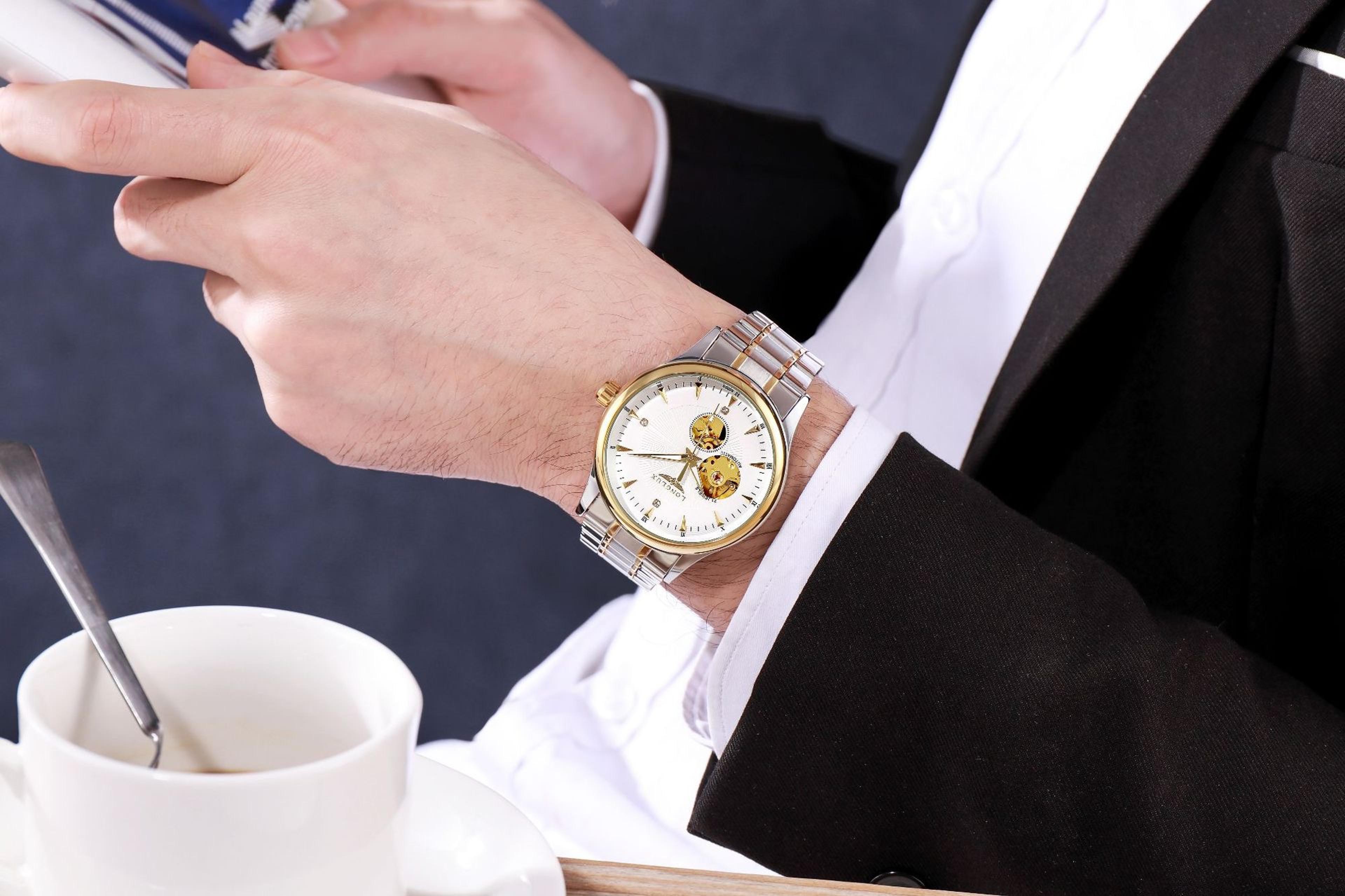 Elegant Luxury Watches For Men Waterproof Skeleton Automatic Mechanical Stainless Steel Business Gi 2