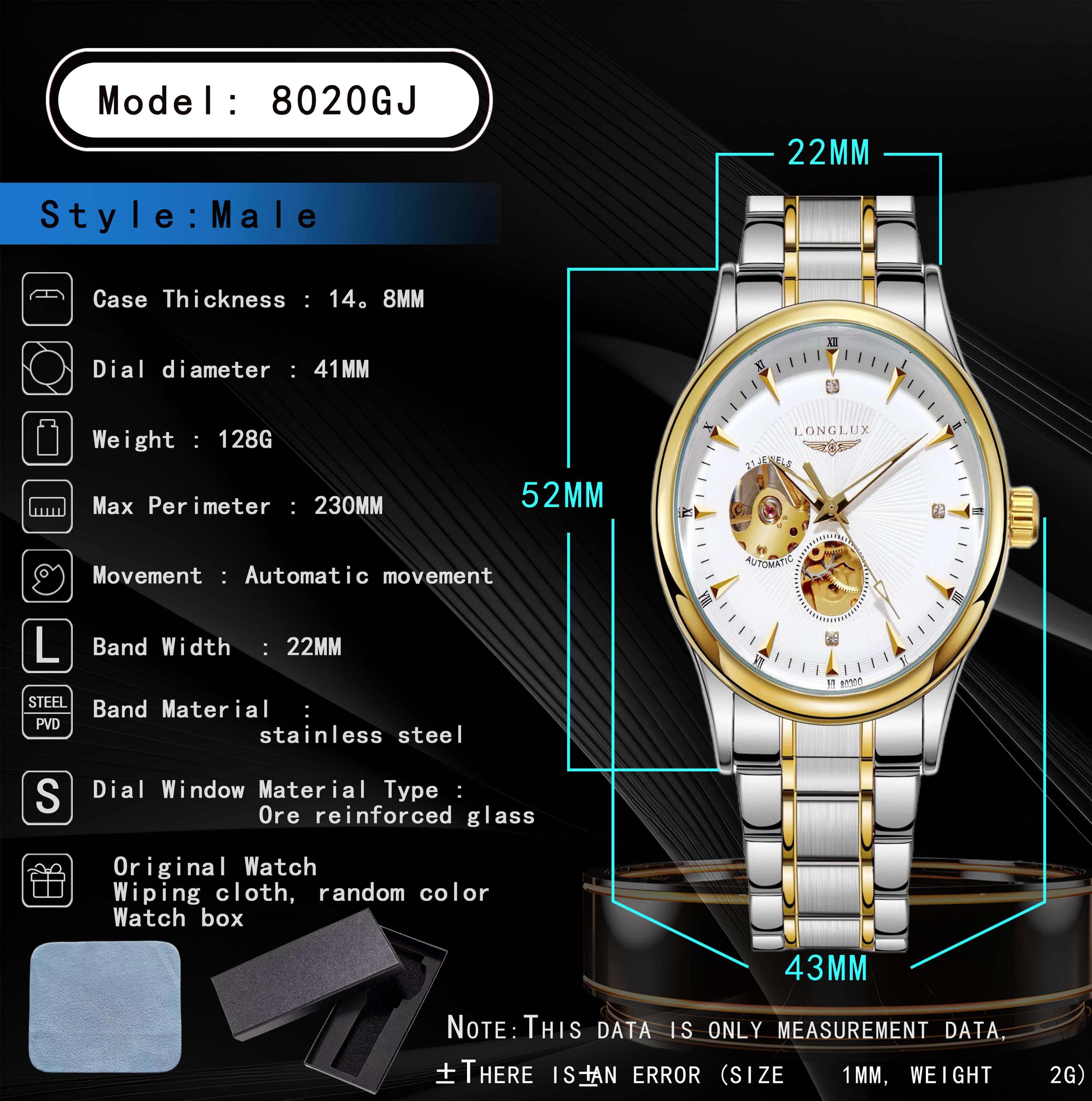 Elegant Luxury Watches For Men Waterproof Skeleton Automatic Mechanical Stainless Steel Business Gi 4