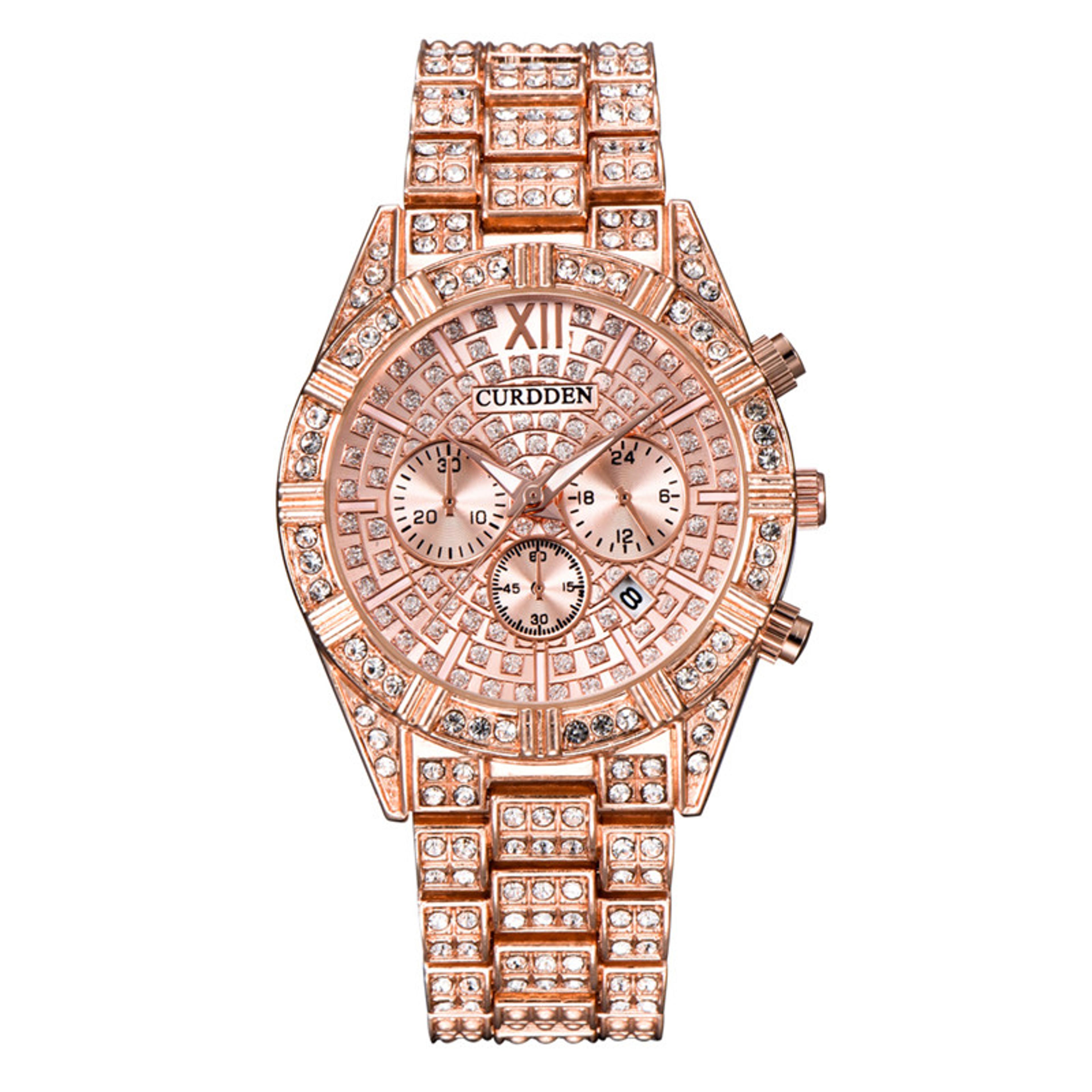 Original CURDDEN Brand Luxury Watches For Men Fashion Golden Date Vintage Quartz Watch Alloy Band H 6