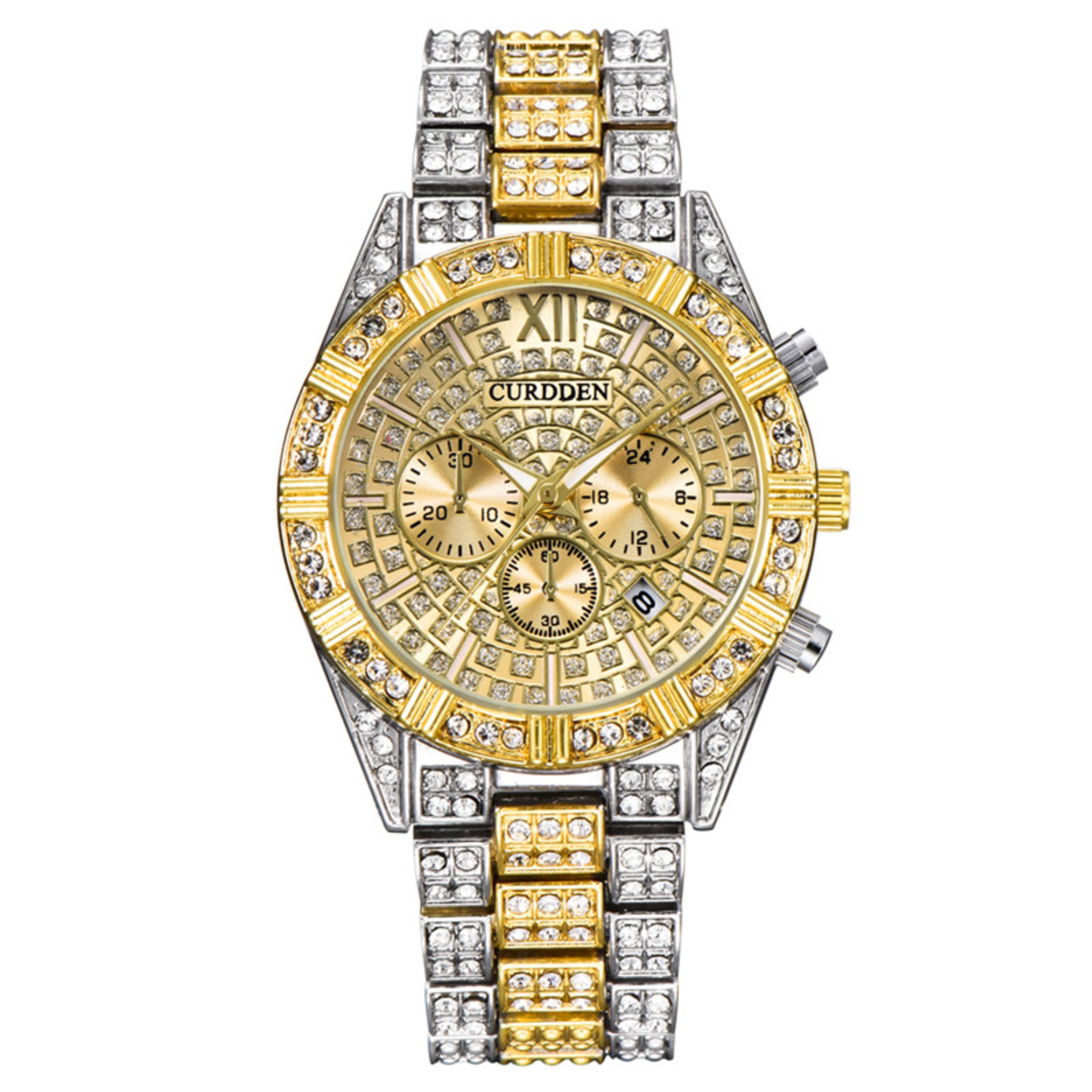 Original CURDDEN Brand Luxury Watches For Men Fashion Golden Date Vintage Quartz Watch Alloy Band H 9