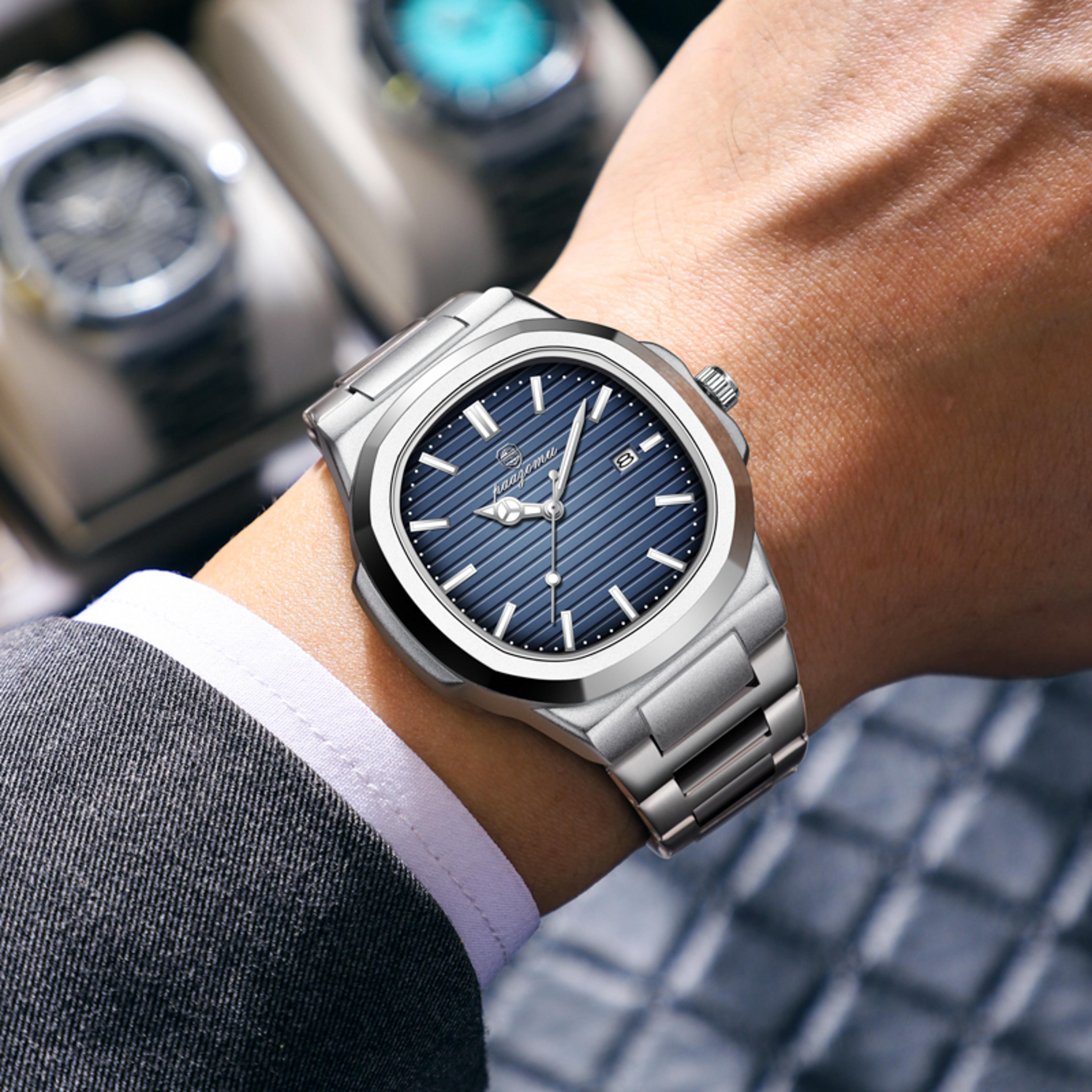 Chronograph Watch For Men Waterproof Luminous Luxury Man Wristwatch Stainless Steel Mens Quartz Wat 3