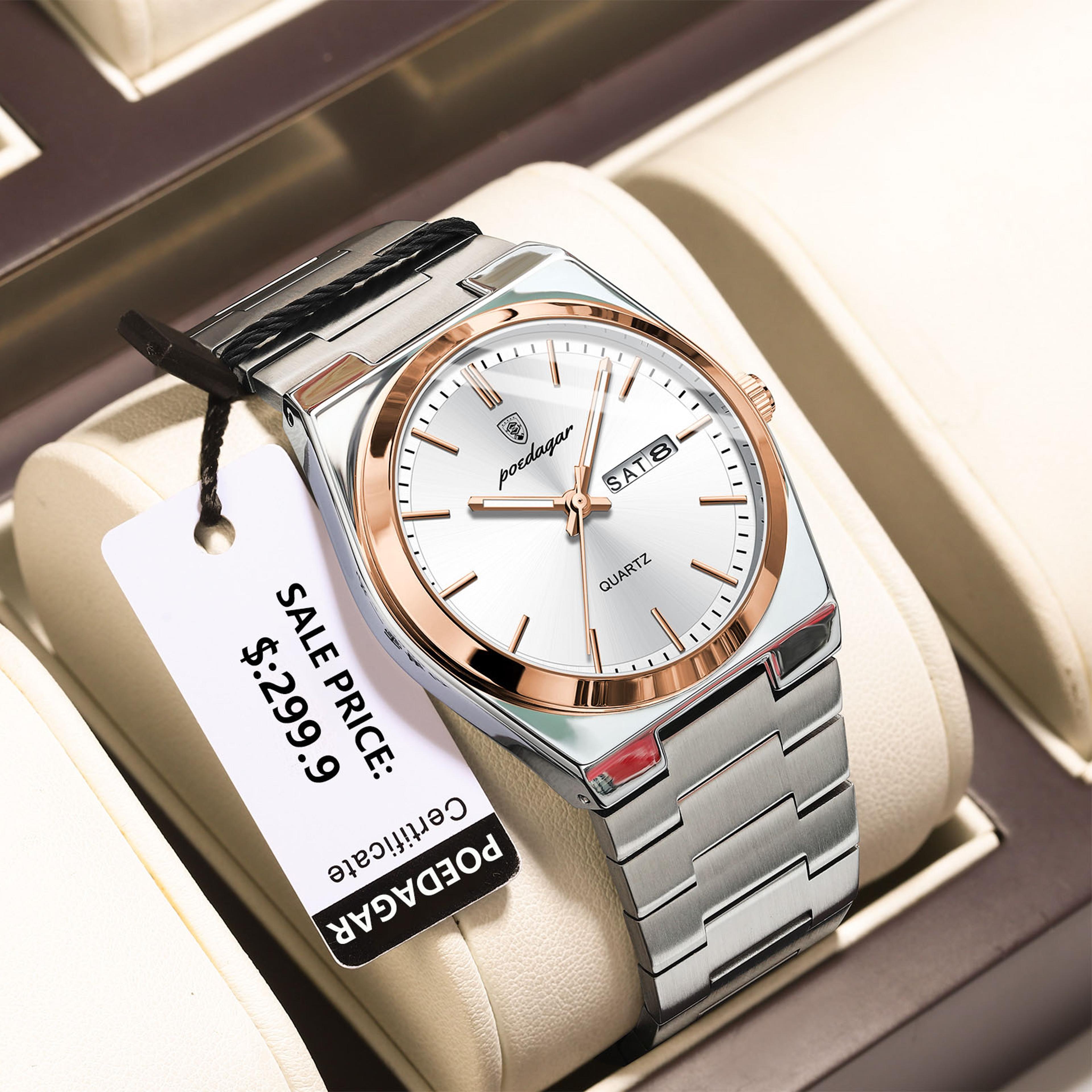 Luxury Watch For Man Waterproof Luminous Date Week Stainless Steel Men Watch Casual Quartz Mens Wat 11