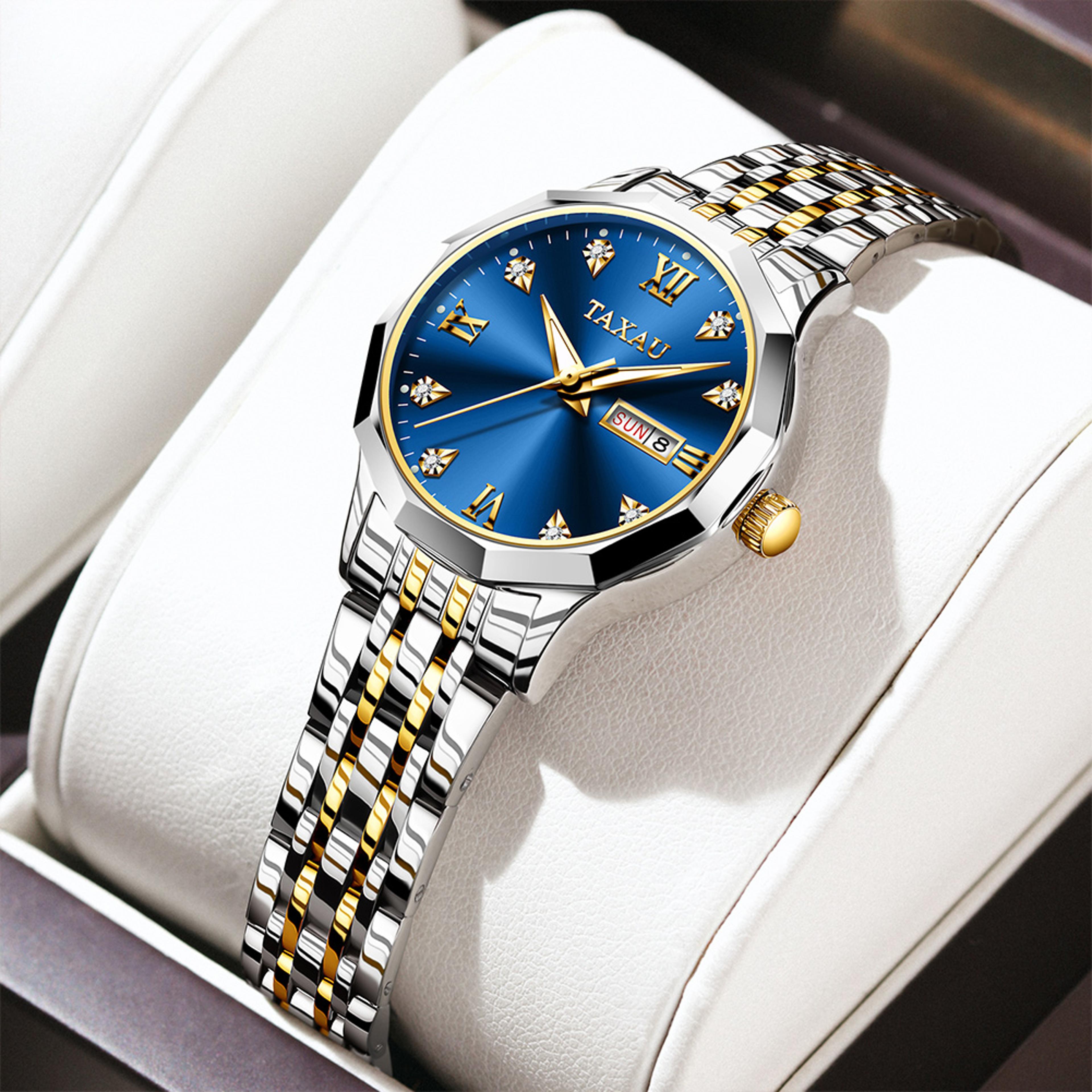 Elegant Original Luxury Ladies Quartz Wristwatch Fashion Golden Watch For Women Waterproof Stainles 7