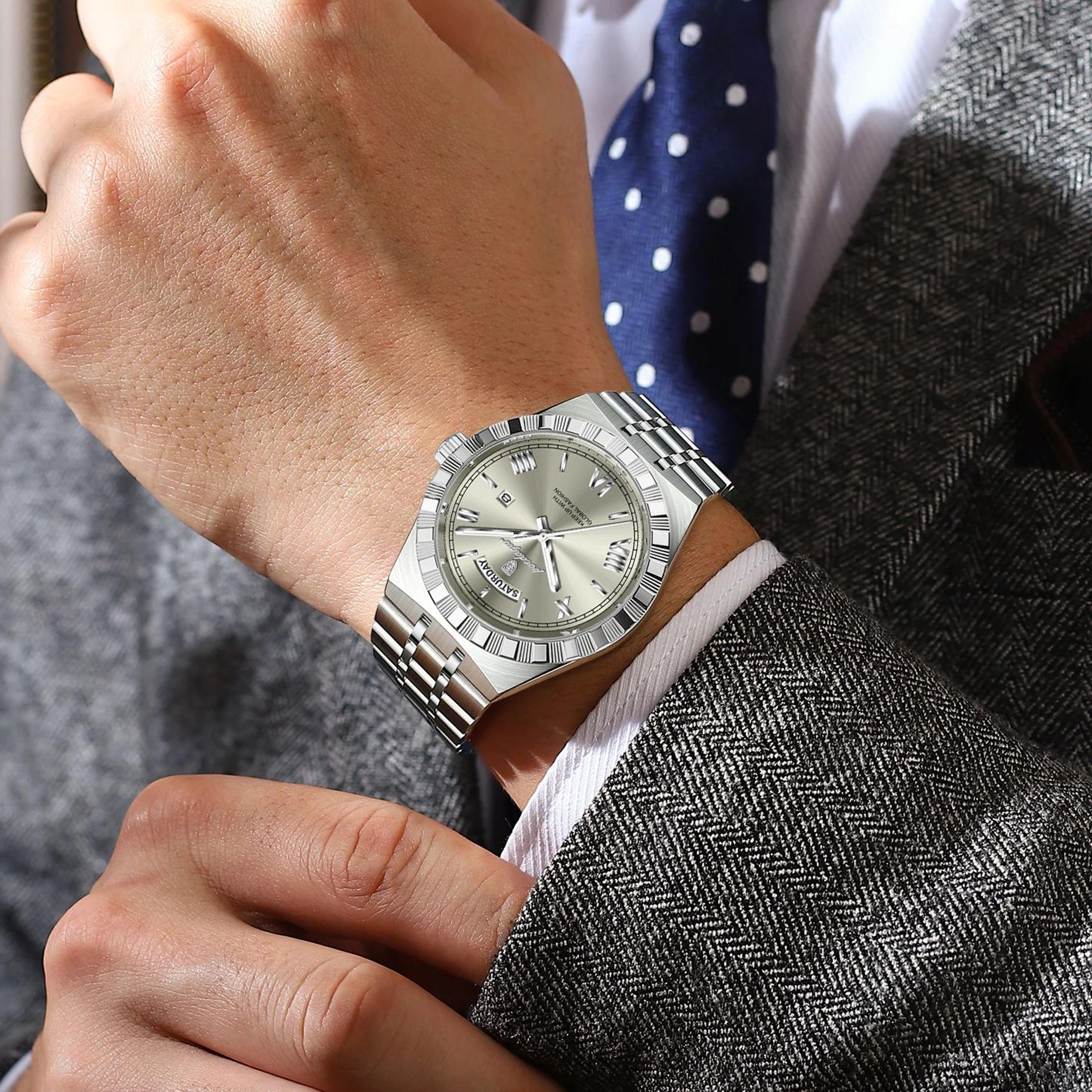 Quartz Business Watches For Men Luxury Fashion Man Wristwatch Waterproof Luminous Stainless Steel C 5
