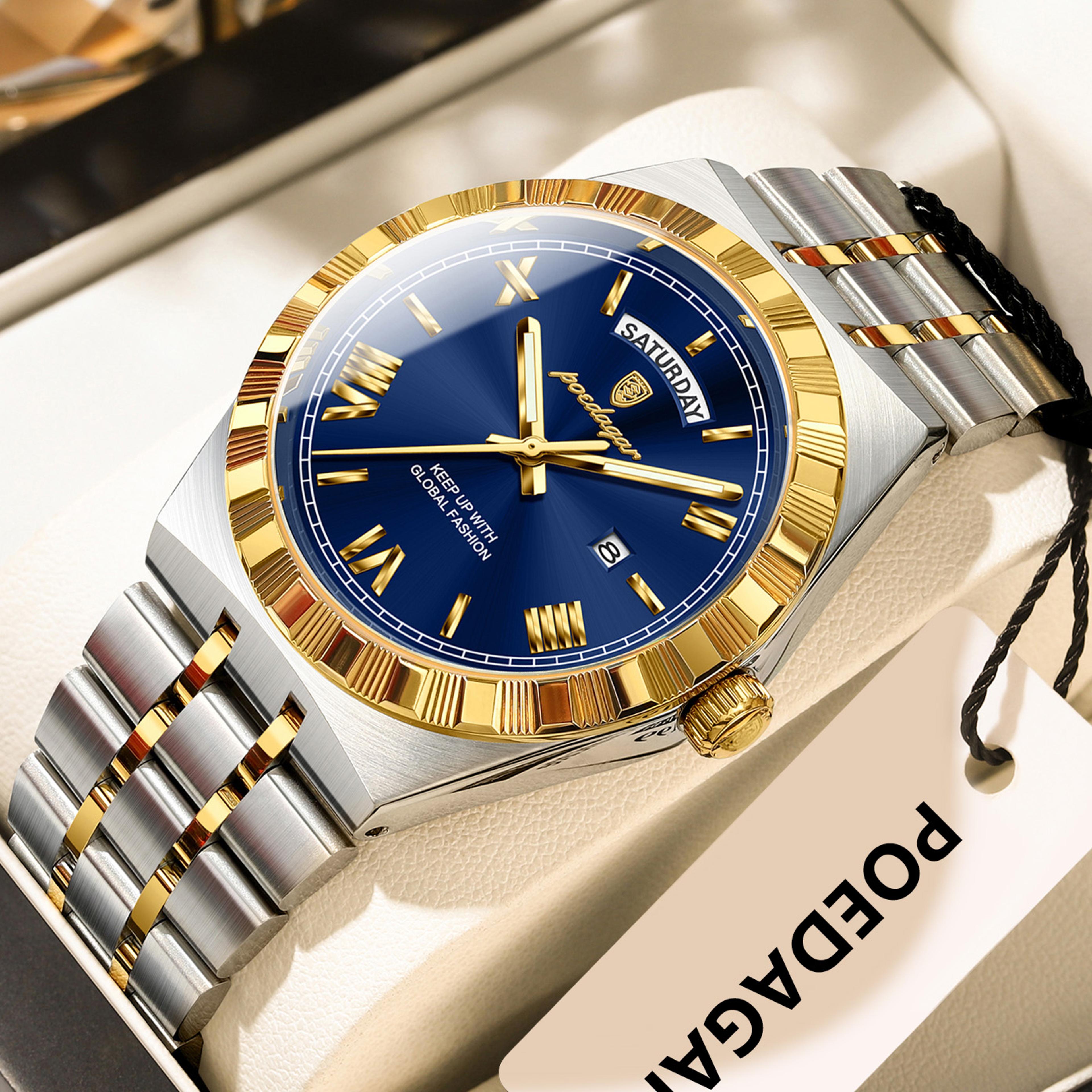 Quartz Business Watches For Men Luxury Fashion Man Wristwatch Waterproof Luminous Stainless Steel C 9